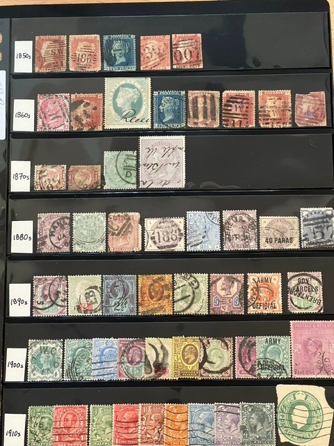 Great Britain 1850s-1950s Collection of Used in Stock Sheet 9X211S Great Britain 1850s-1950s Collection of Used in Stock Sheet 9X211S