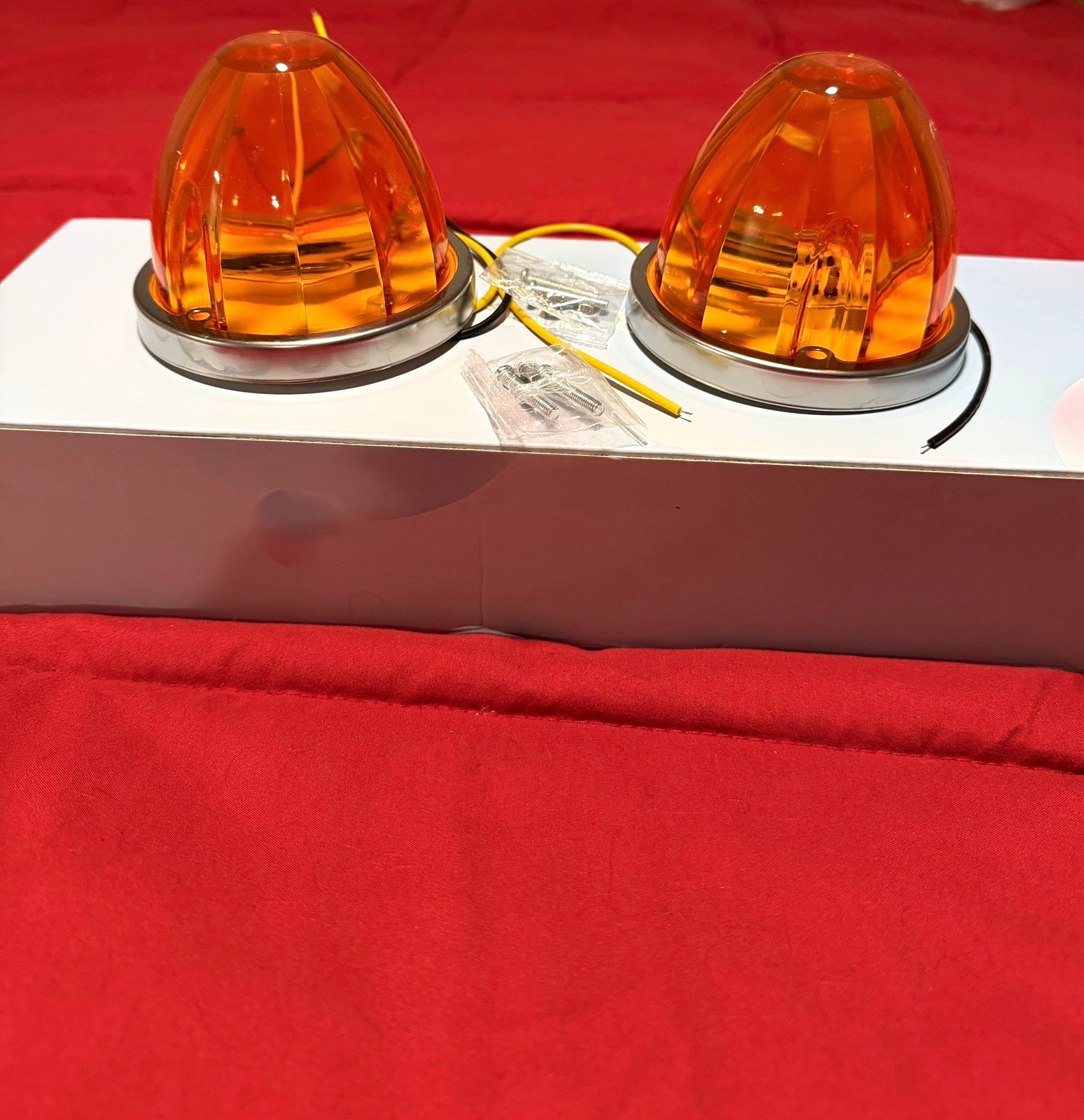 6PC Amber LED Warning Beacon Lights Universal Truck Tractor Trailer Hardwire