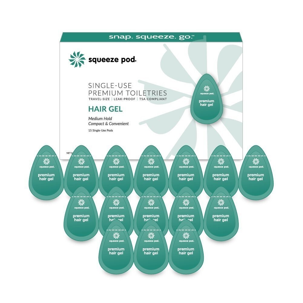 Squeeze Pod Travel Hair Gel - 30 Single Use Pods - Leak Proof, TSA Approved Squeeze Pod Travel Hair Gel - 30 Single Use Pods - Leak Proof, TSA Approved