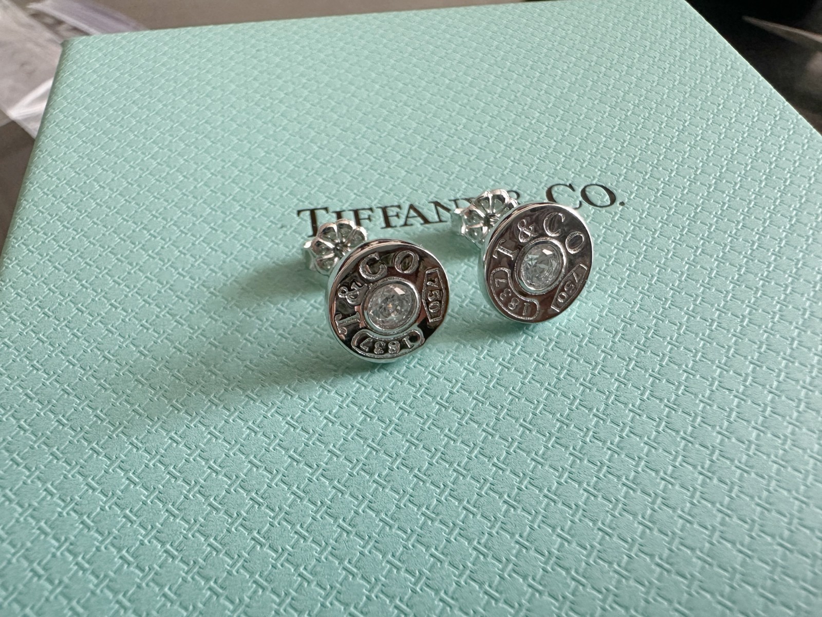 NEW Earrings 1837 EarringsTIfany&Co Studs Sterling Silver 925