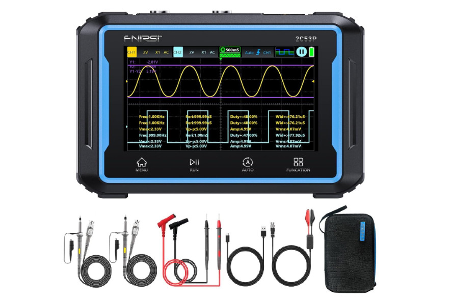 Osciloscopio digital portátil 3 en 1 con osciloscopio, multímetro y generador de