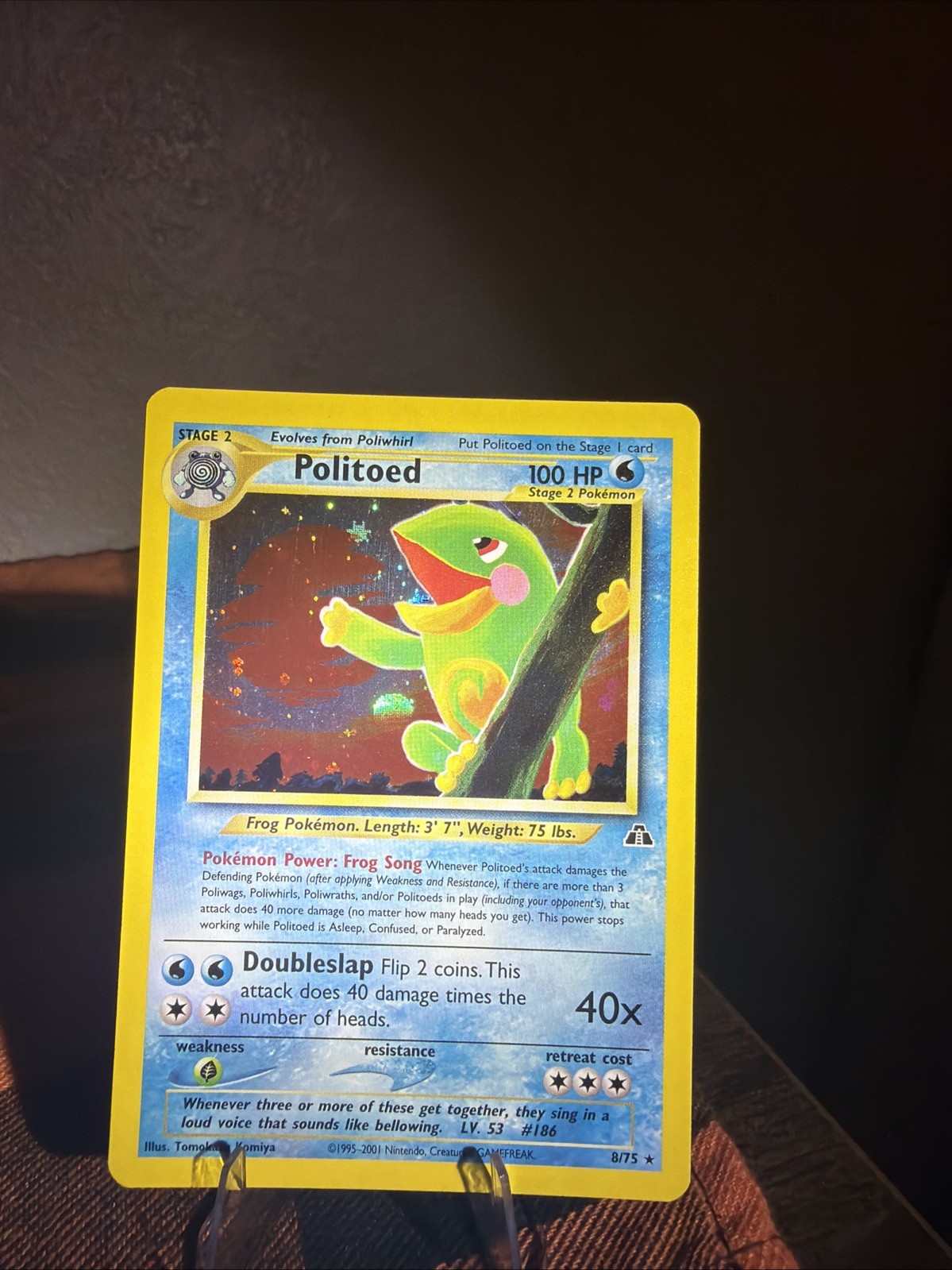 2001 Pokémon Politoed 8/75 Holo Rare Neo Discovery Unlimited WOTC Vintage 2001 Pokémon Politoed 8/75 Holo Rare Neo Discovery Unlimited WOTC Vintage