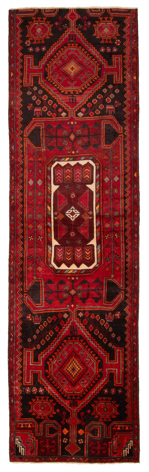 Vintage Hand-knotted Runner Rug 3'5
