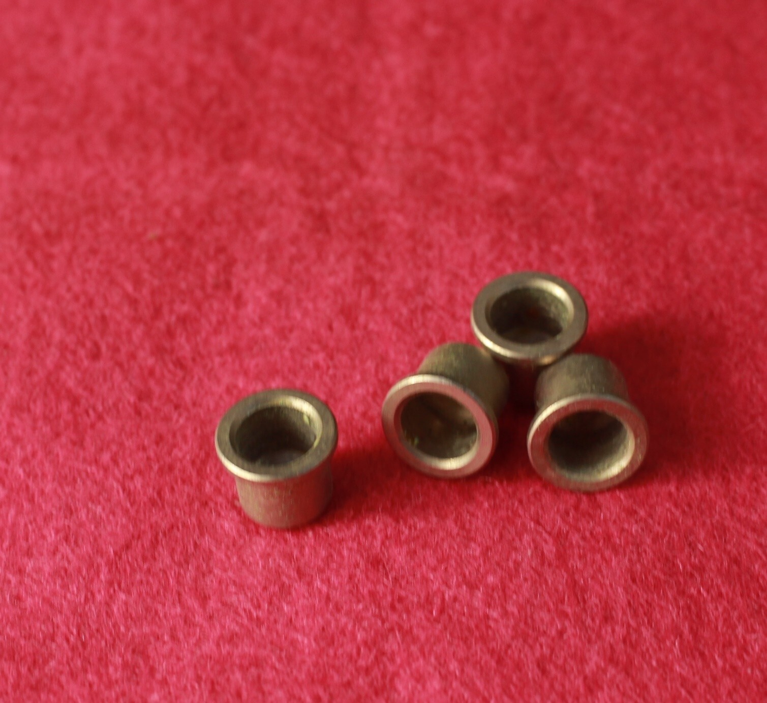 Aged 50's Bass Guitar Body String Ferrules Bushings (4) - Nickel