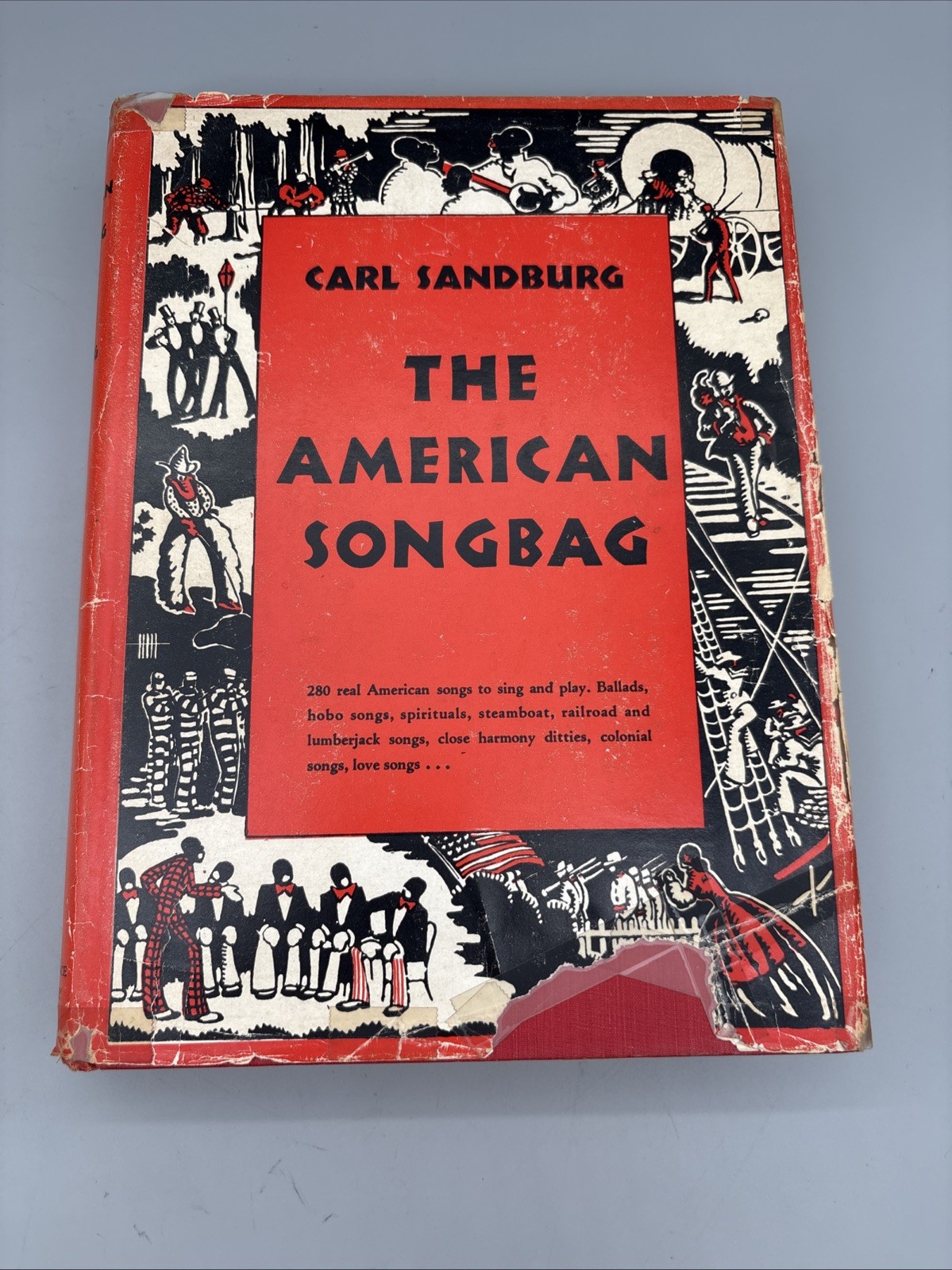 Vintage 1927 The American Songbag Book Carl Sandburg HC DJ