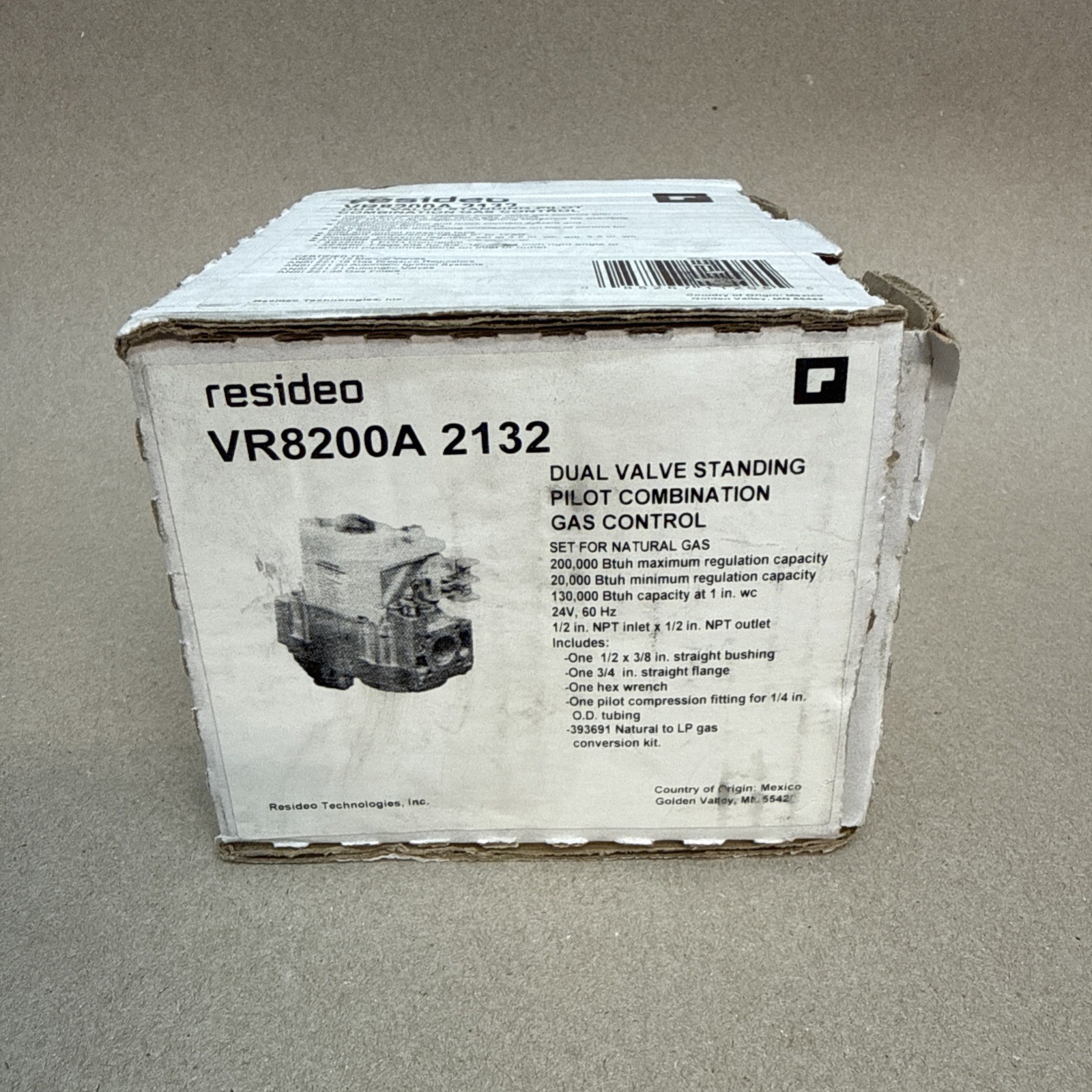 Resideo Honeywell VR8200A2132 Dual Standing Pilot Gas Valve 1/2\