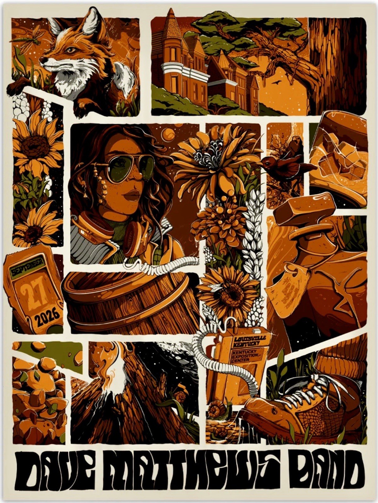 Dave Matthews Band Bourbon And Beyond Festival Louisville 2026 Poster Max Powers