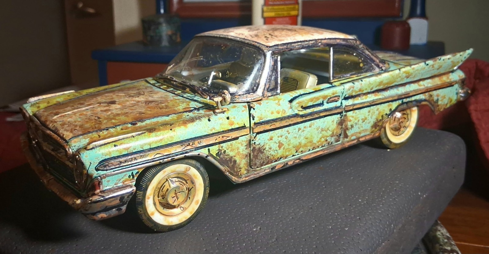 1961 DESOTO ADVENTURER 1/18 Diecast Custom Weathered Rusty BARN FIND