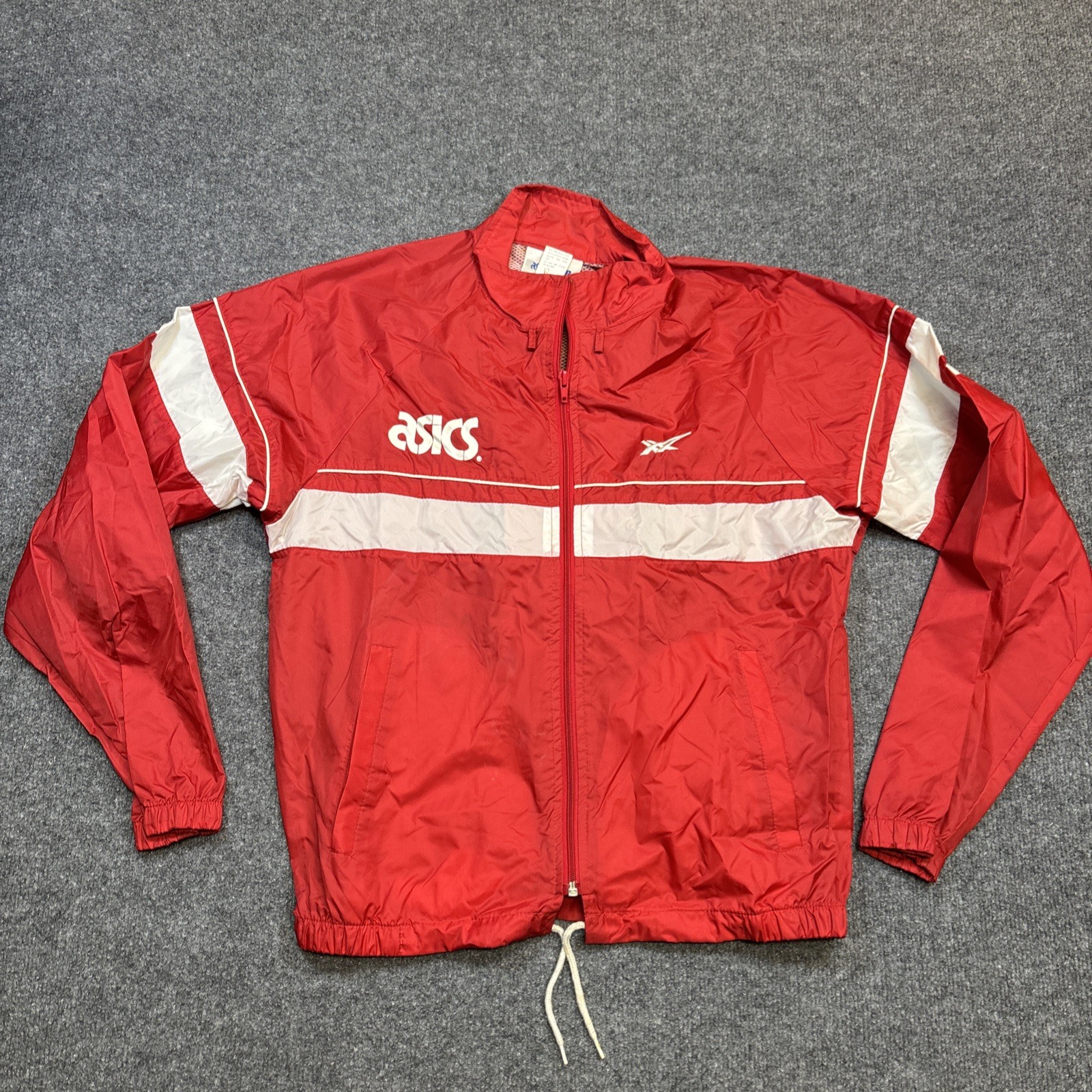 Vintage 1988-89 ASICS America’s Elden Race Windbreaker Full Zip Red Running