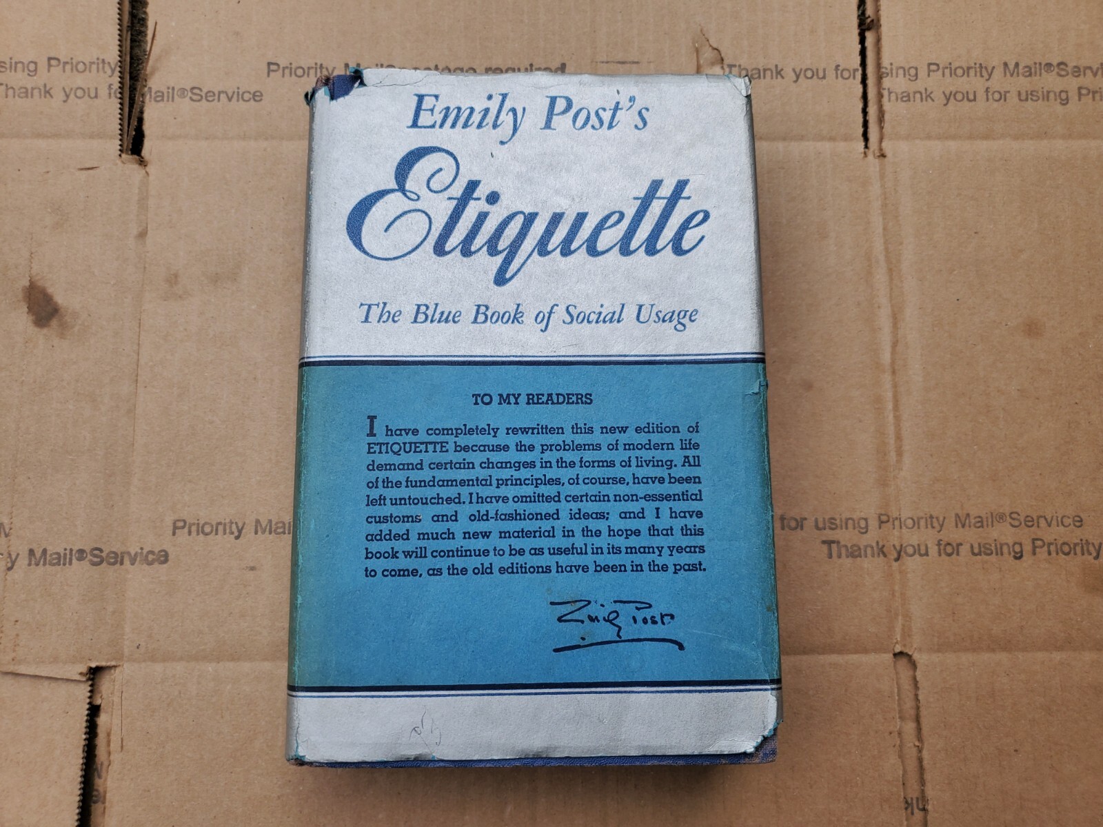 Vintage Emily Post\'s Etiquette- Complete New Edition 1940 - 1st Printing B7