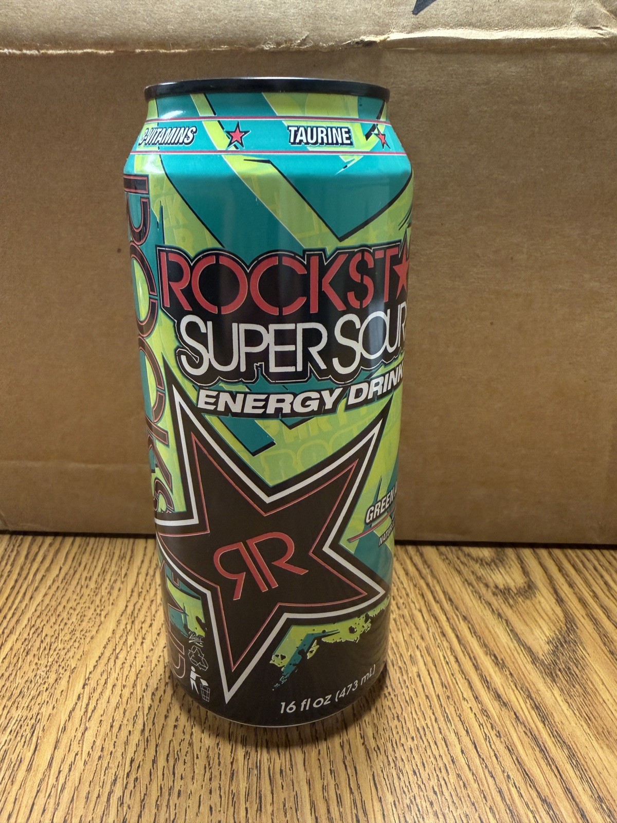RARE 2016 Rockstar Energy Drink SUPERSOURS GREEN APPLE (1X) FULL 16oz Can RARE 2016 Rockstar Energy Drink SUPERSOURS GREEN APPLE (1X) FULL 16oz Can