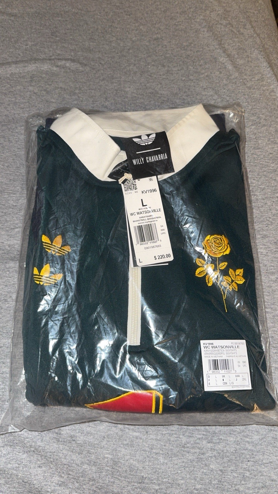 Adidas x Willy Chavarria Watsonville Quarter Zip \'Aurora Ivy/Legend Ink/Better L Adidas x Willy Chavarria Watsonville Quarter Zip \'Aurora Ivy/Legend Ink/Better L