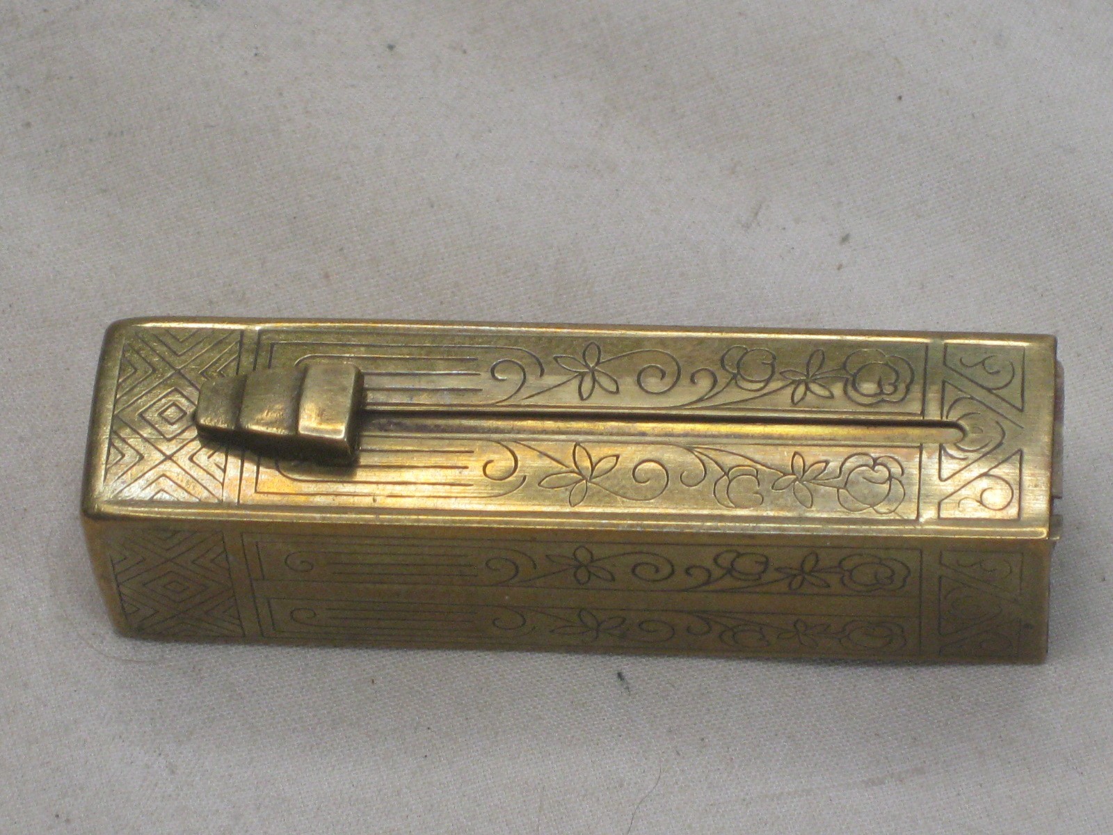antique MARCEL GUERLAIN PARIS Le Superbe ornate metal lipstick dispenser case