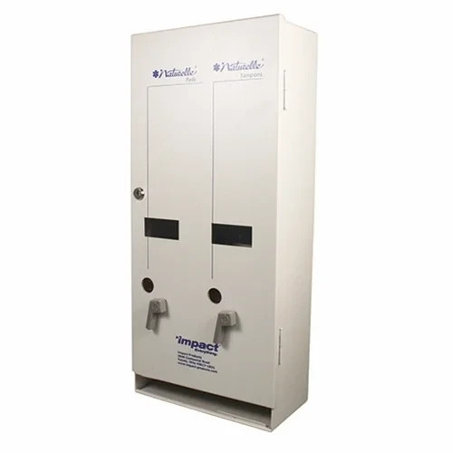 Hospeco Impact® Naturelle® J1 Dual Sanitary Napkin/Tampon Dispenser, White Metal