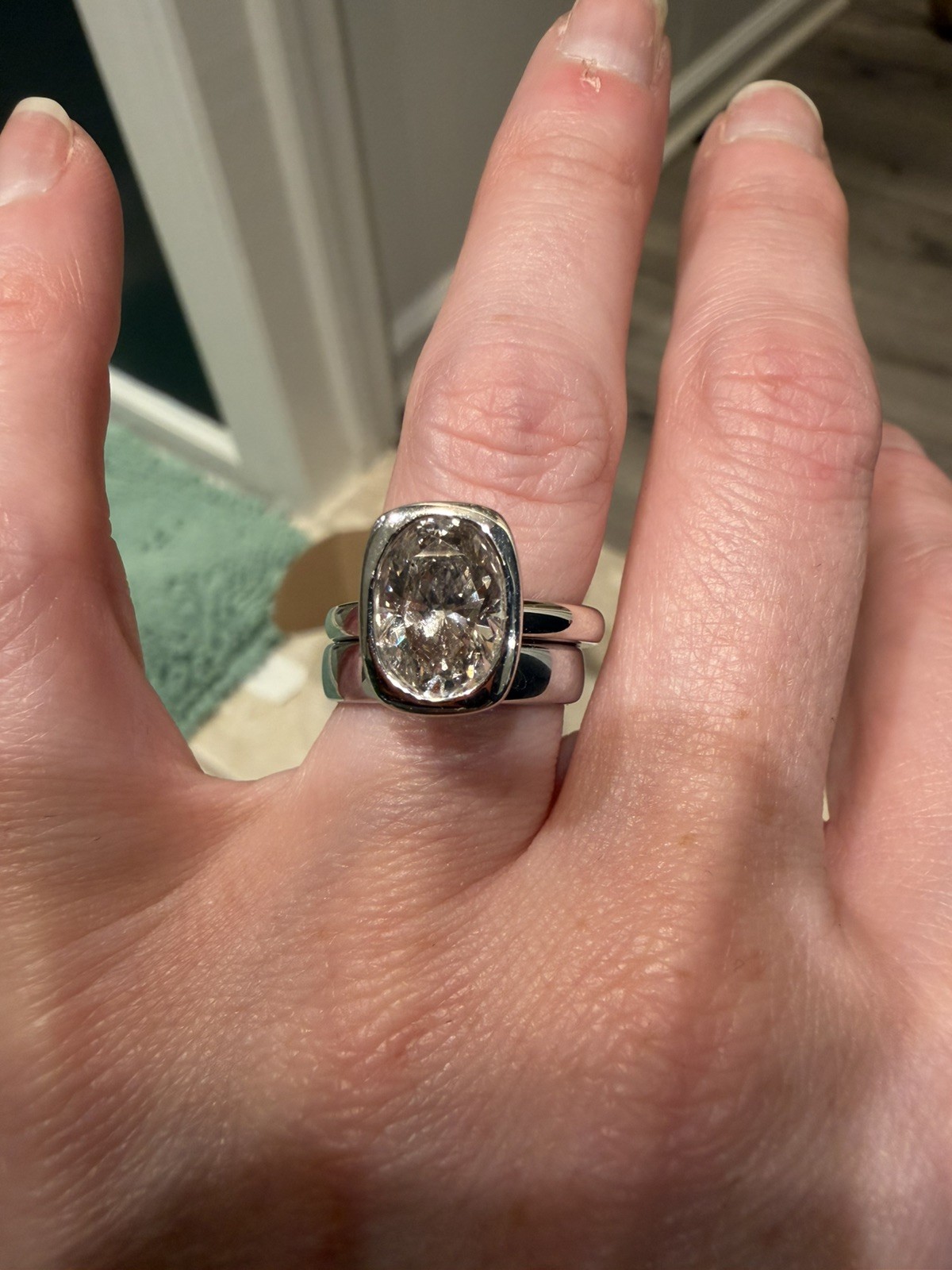 Doveggs 3.02ct Oval Brillant Cut Lab Diamond - Fancy Gray Color VS2 10K WG, 4.5 Doveggs 3.02ct Oval Brillant Cut Lab Diamond - Fancy Gray Color VS2 10K WG, 4.5