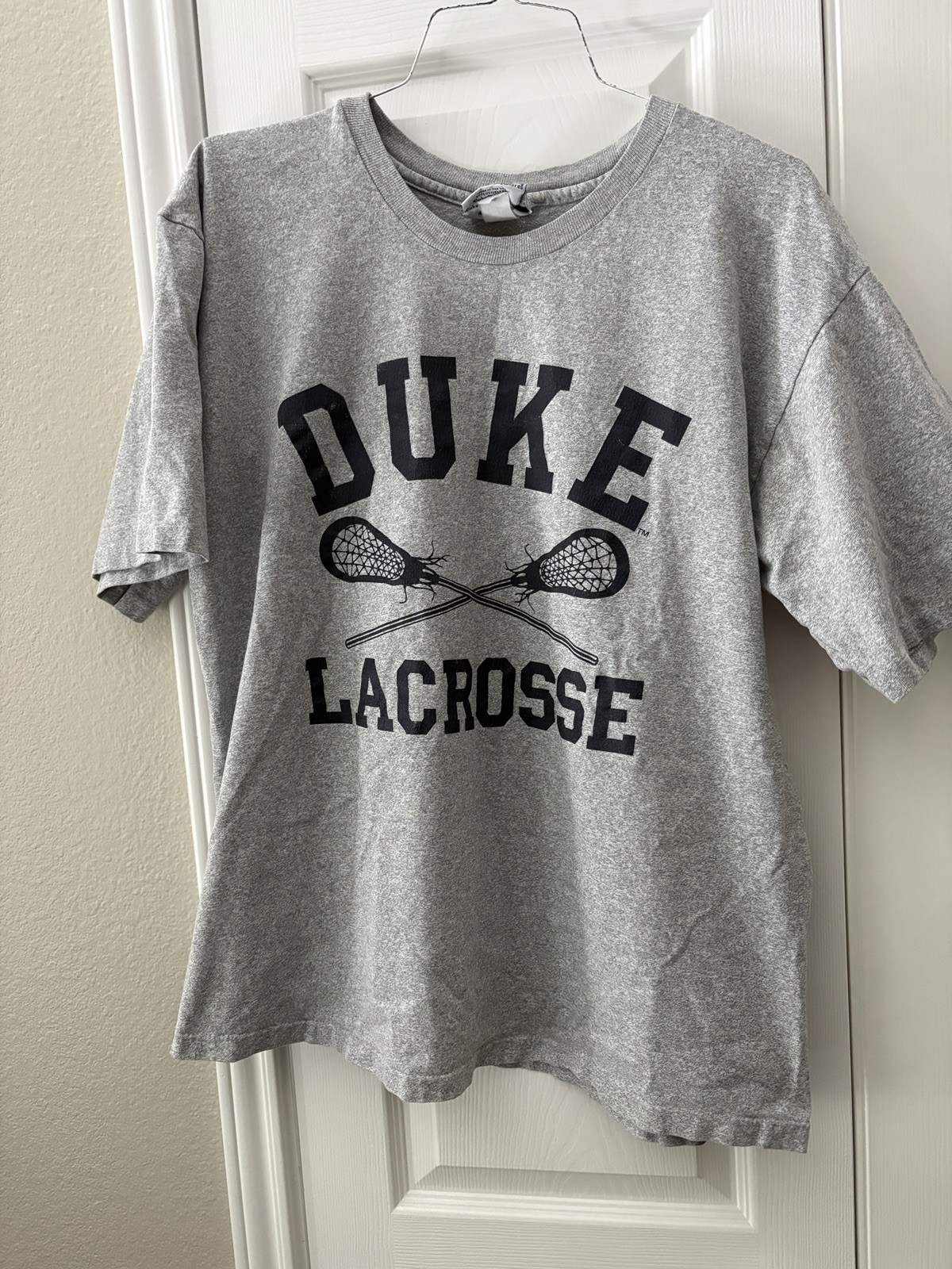 Vintage Duke University Blue Devils Lacrosse T-Shirt (L) Gray w/ Black Lettering Vintage Duke University Blue Devils Lacrosse T-Shirt (L) Gray w/ Black Lettering