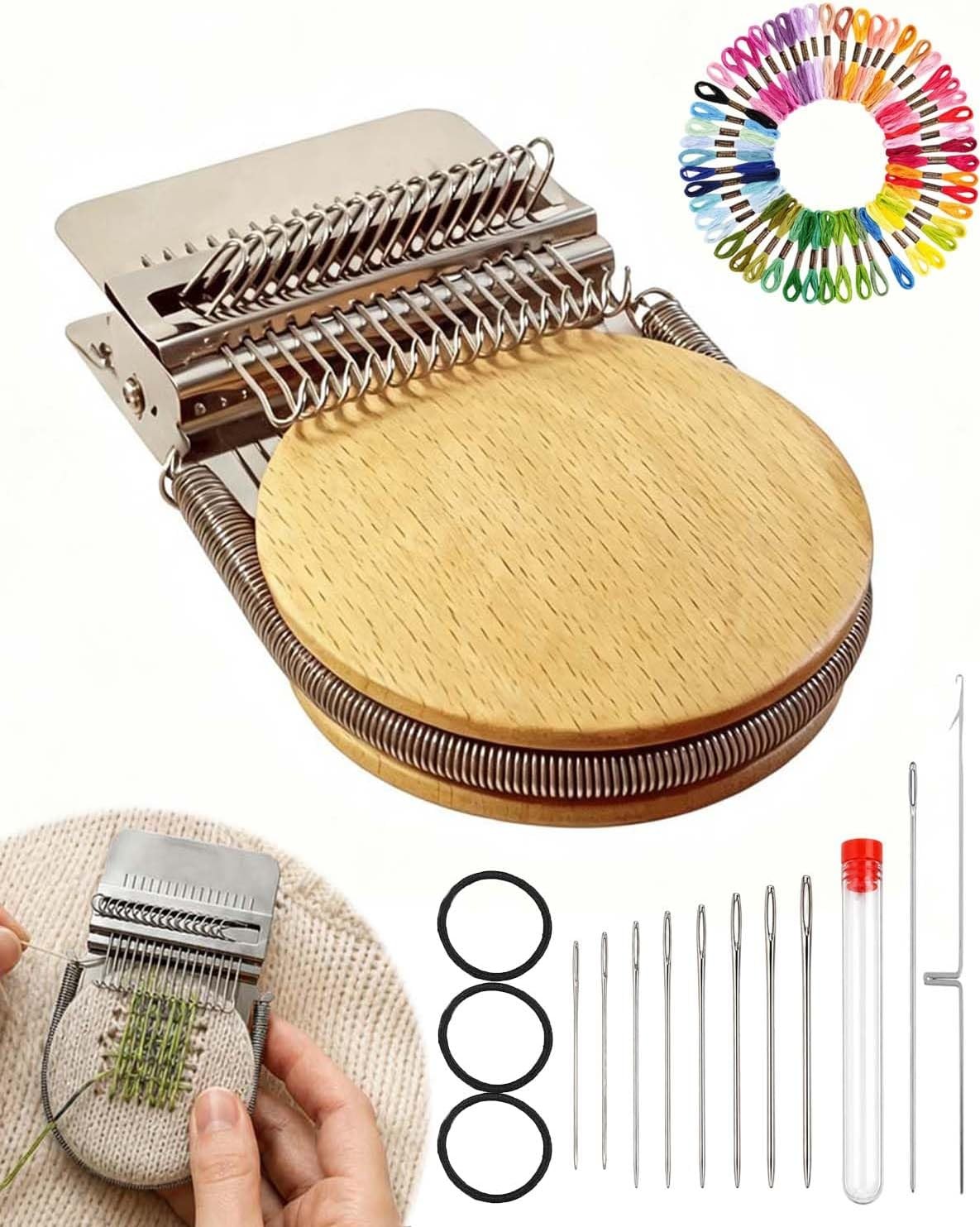 Knit Patch Kit - Mini Darning Loom, Small Weaving Tool for Clothing Repair Knit Patch Kit - Mini Darning Loom, Small Weaving Tool for Clothing Repair