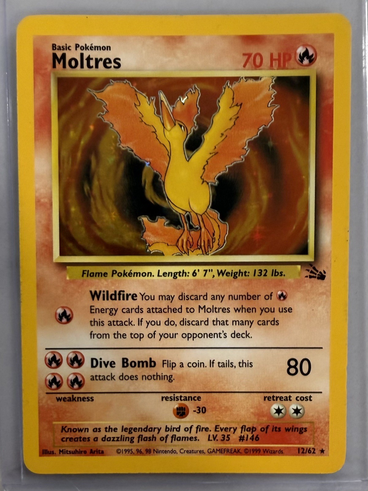Moltres 12/62 Fossil Holo