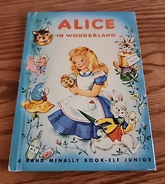 Vintage Alice in Wonderland Rand McNally Book Elf Juniors 1950 Lewis Carroll