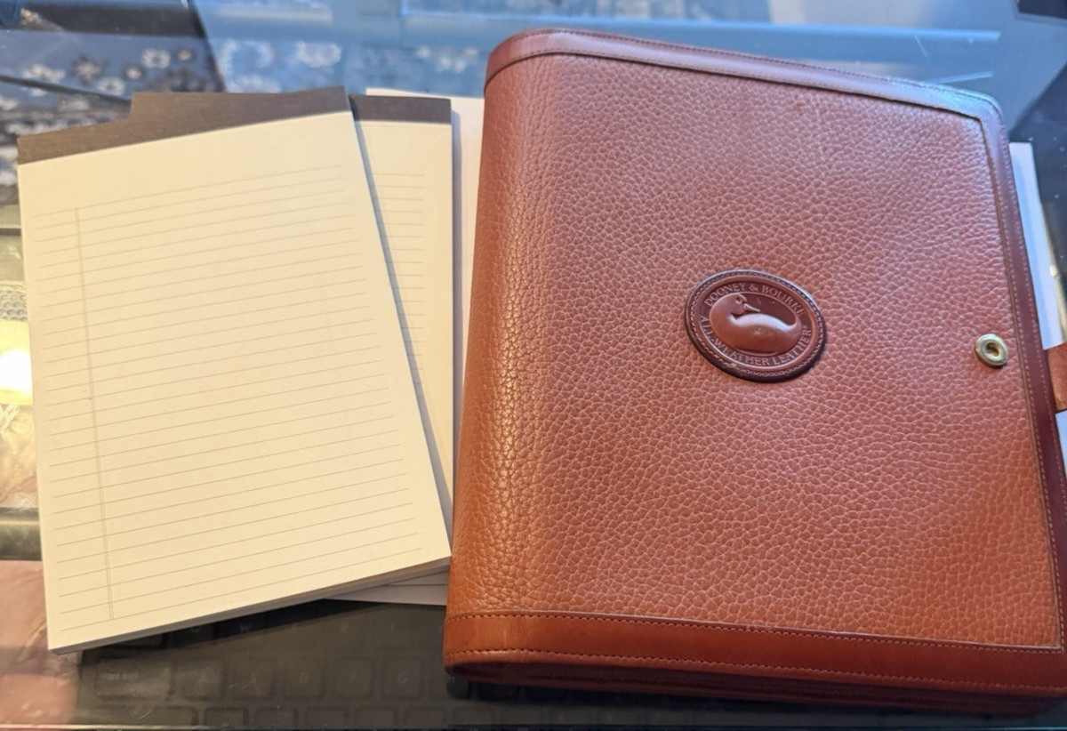 Vintage 90s Dooney Bourke All Weather Leather Personal Planner Organizer Tan Vintage 90s Dooney Bourke All Weather Leather Personal Planner Organizer Tan