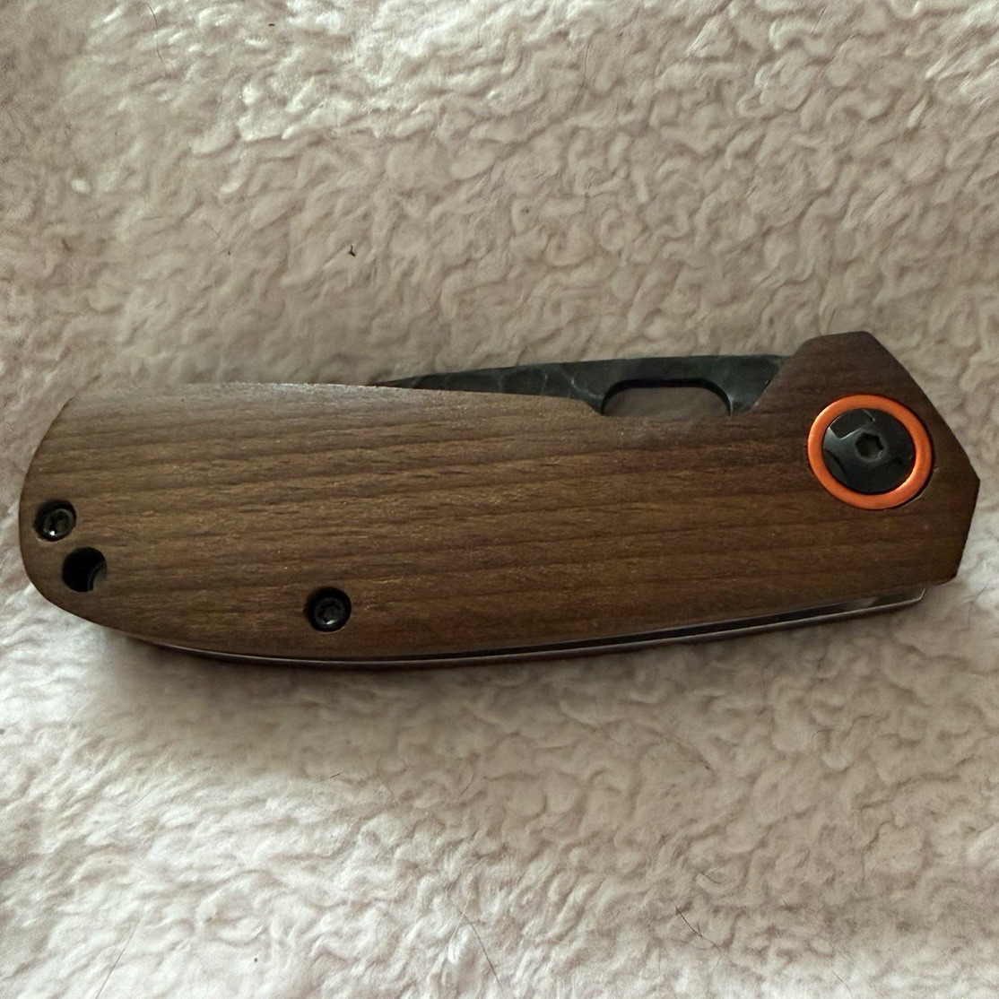 Matsato Folding Knife Plain Edge Stainless Blade Carbonized Beech Wood Handle Matsato Folding Knife Plain Edge Stainless Blade Carbonized Beech Wood Handle