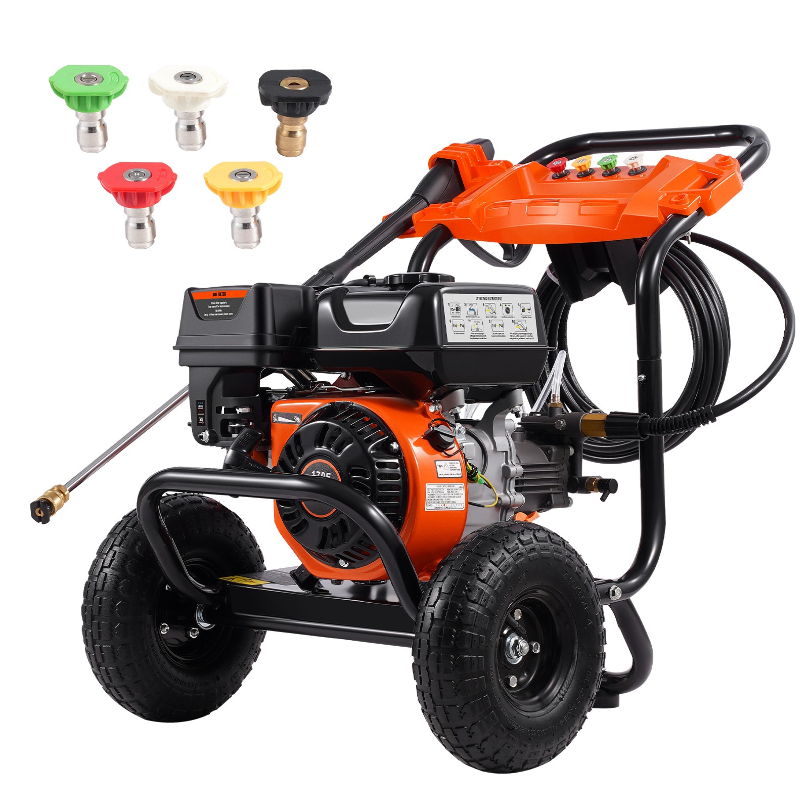 VEVOR Gas Pressure Washer 3500 PSI 2.6 GPM Gas Power Washer with 5 Nozzle Set