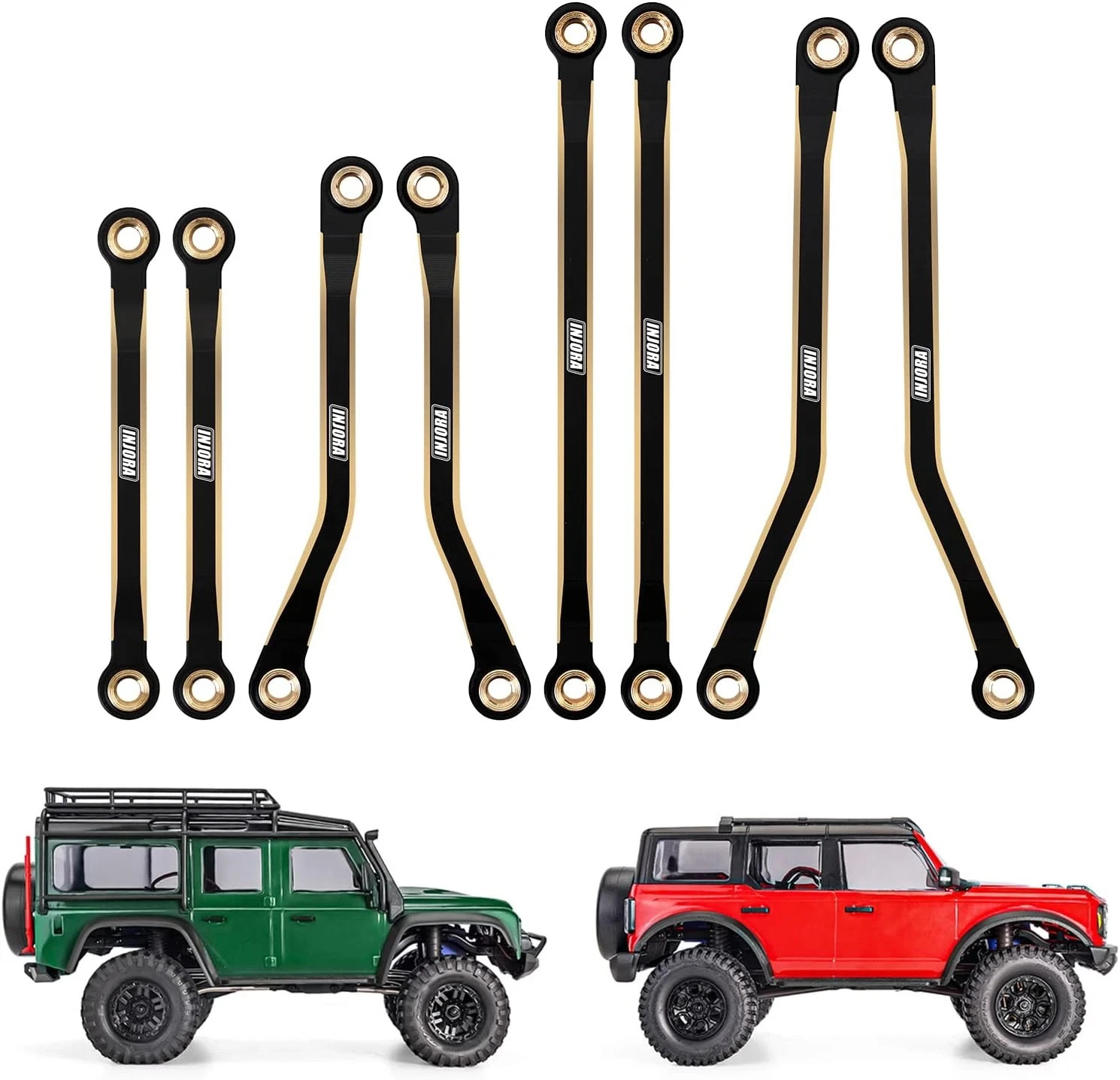 INJORA High Clearance Chassis Links Set Brass Black Coating Link for 1/18 TRX4M