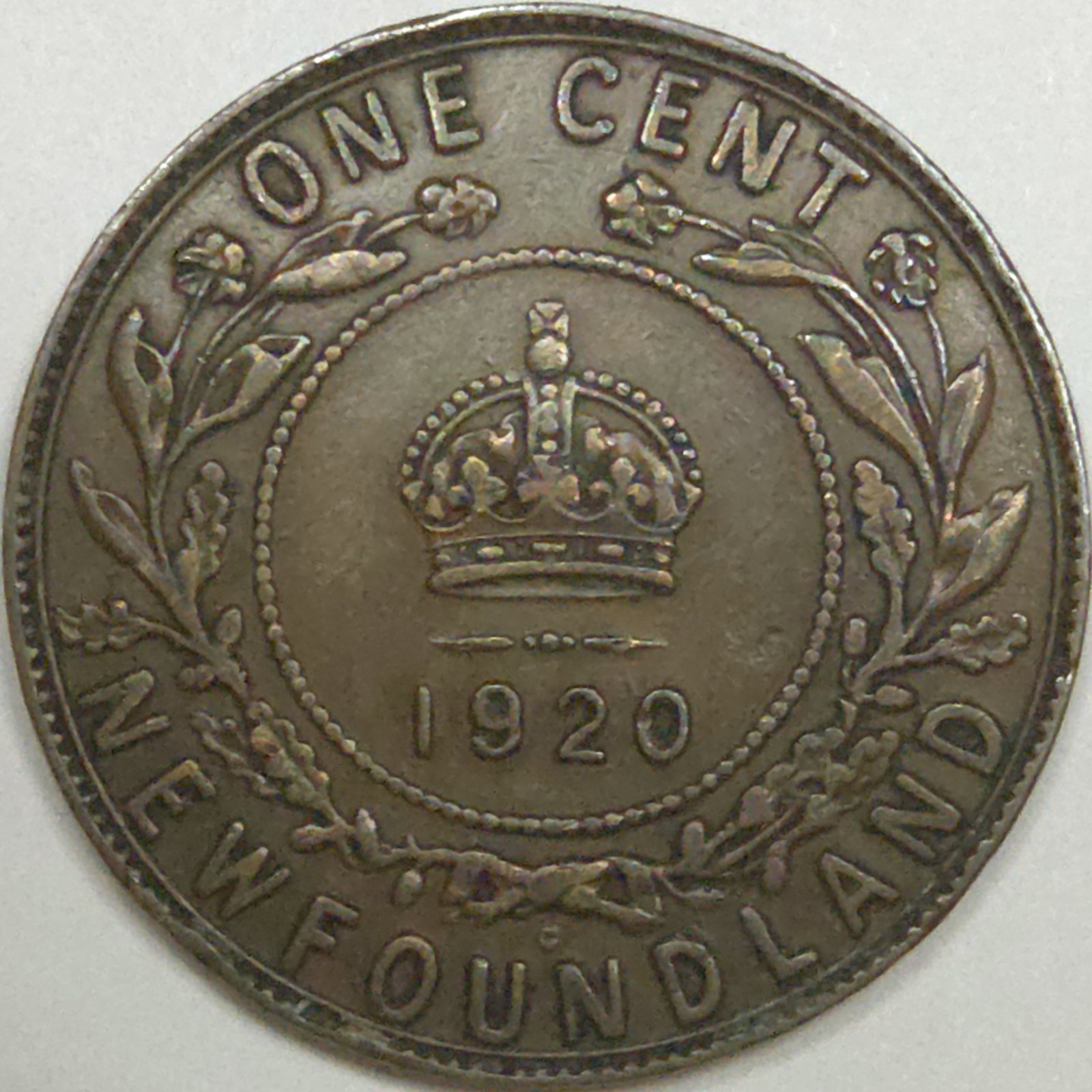 1920 Newfoundland Canada Large One Cent - F (Lot#1)