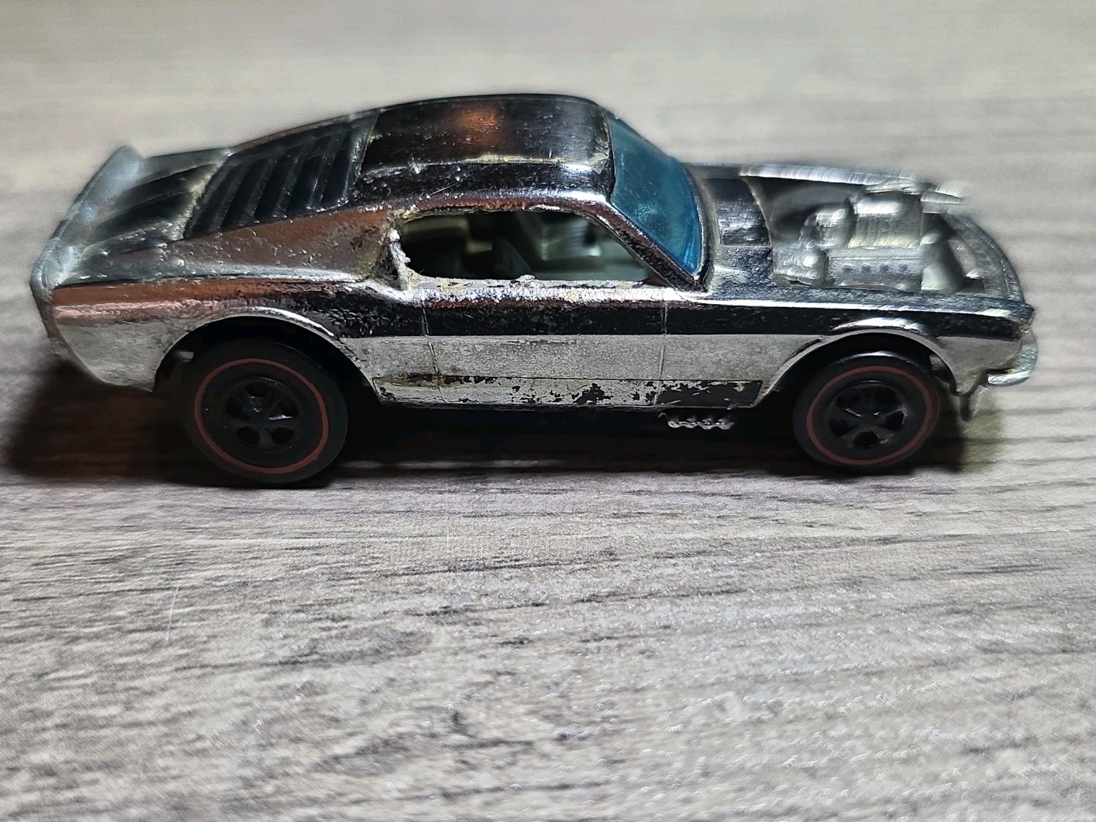 Vintage 1969 Hot Wheels Redline Mustang Boss Hoss Chrome Finish Hong Kong Vintage 1969 Hot Wheels Redline Mustang Boss Hoss Chrome Finish Hong Kong