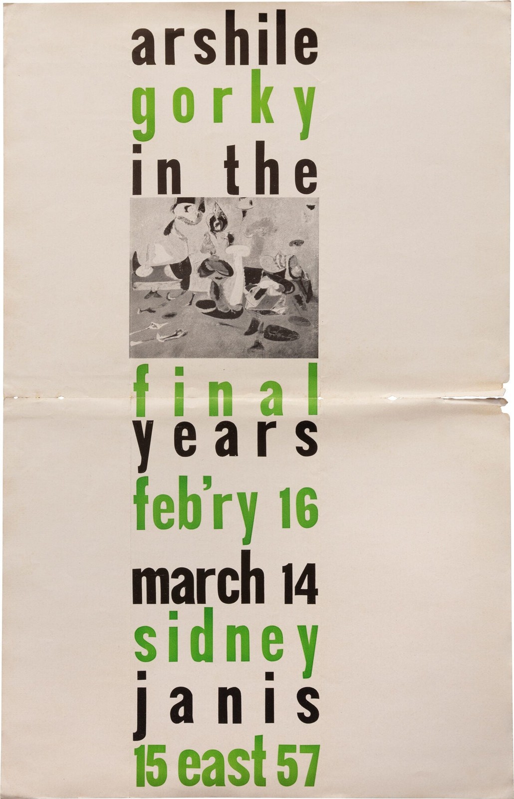 ARSHILE GORKY IN THE FINAL YEARS Original poster for the 1953 exhibition #171158