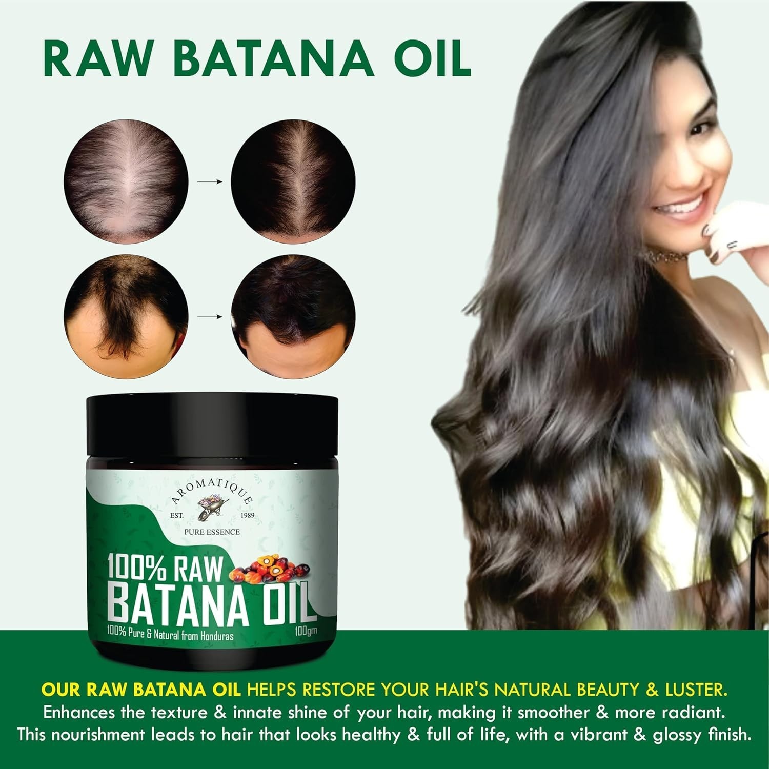 Aromatique Raw Batana Oil Unrefined Cold Pressed Hair Growth Nourishment 100 gm