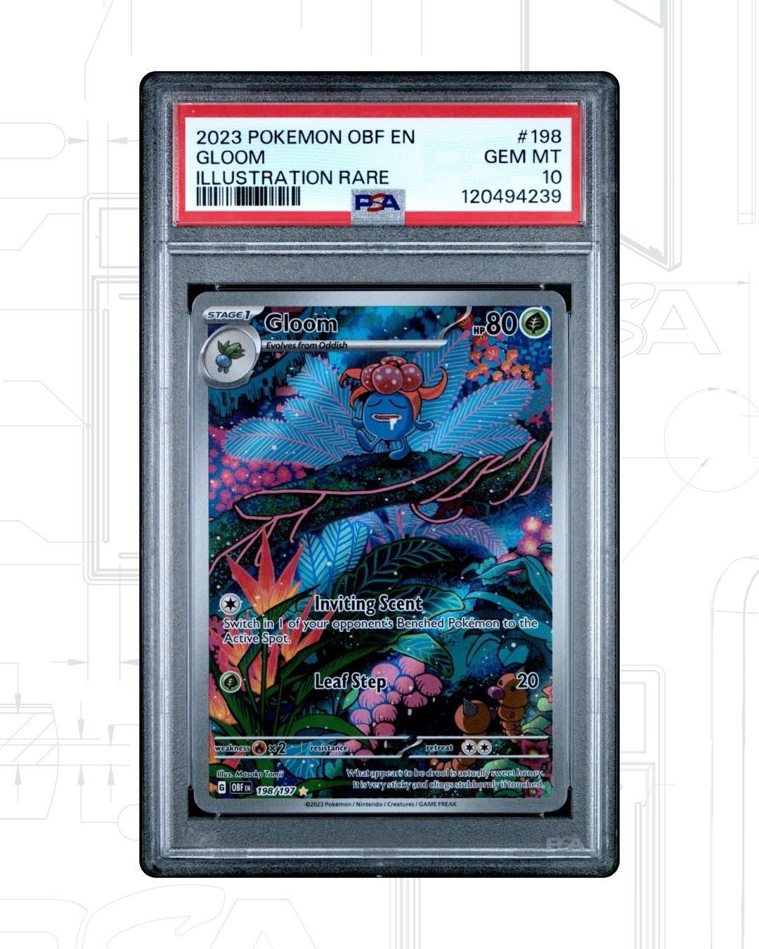 2023 Pokemon Obsidian Flames Gloom 198/197 Illustration Rare PSA 10 Gem Mint