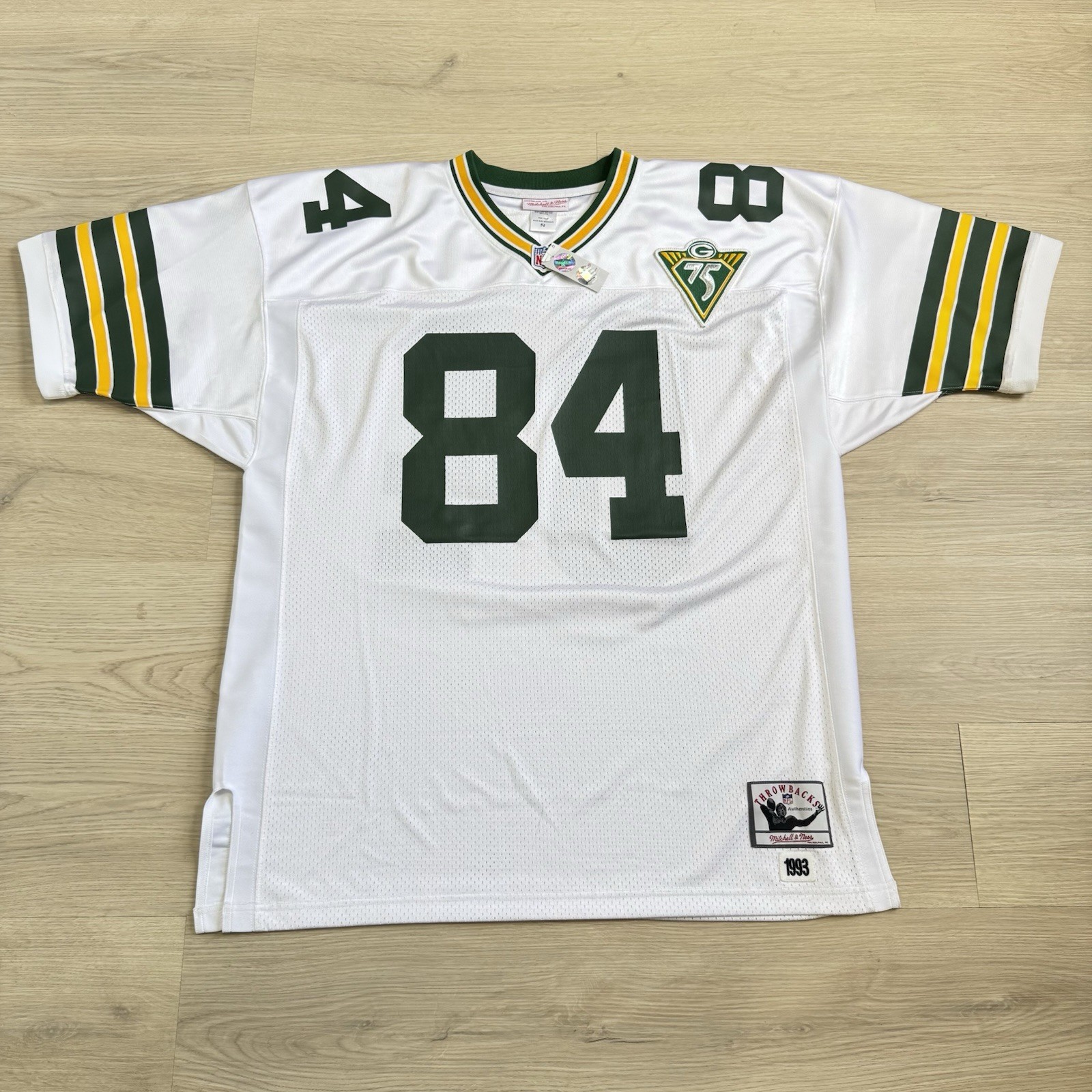 Authentic Mitchell & Ness Green Bay Packers Sterling Sharpe Jersey 75th Sz 52