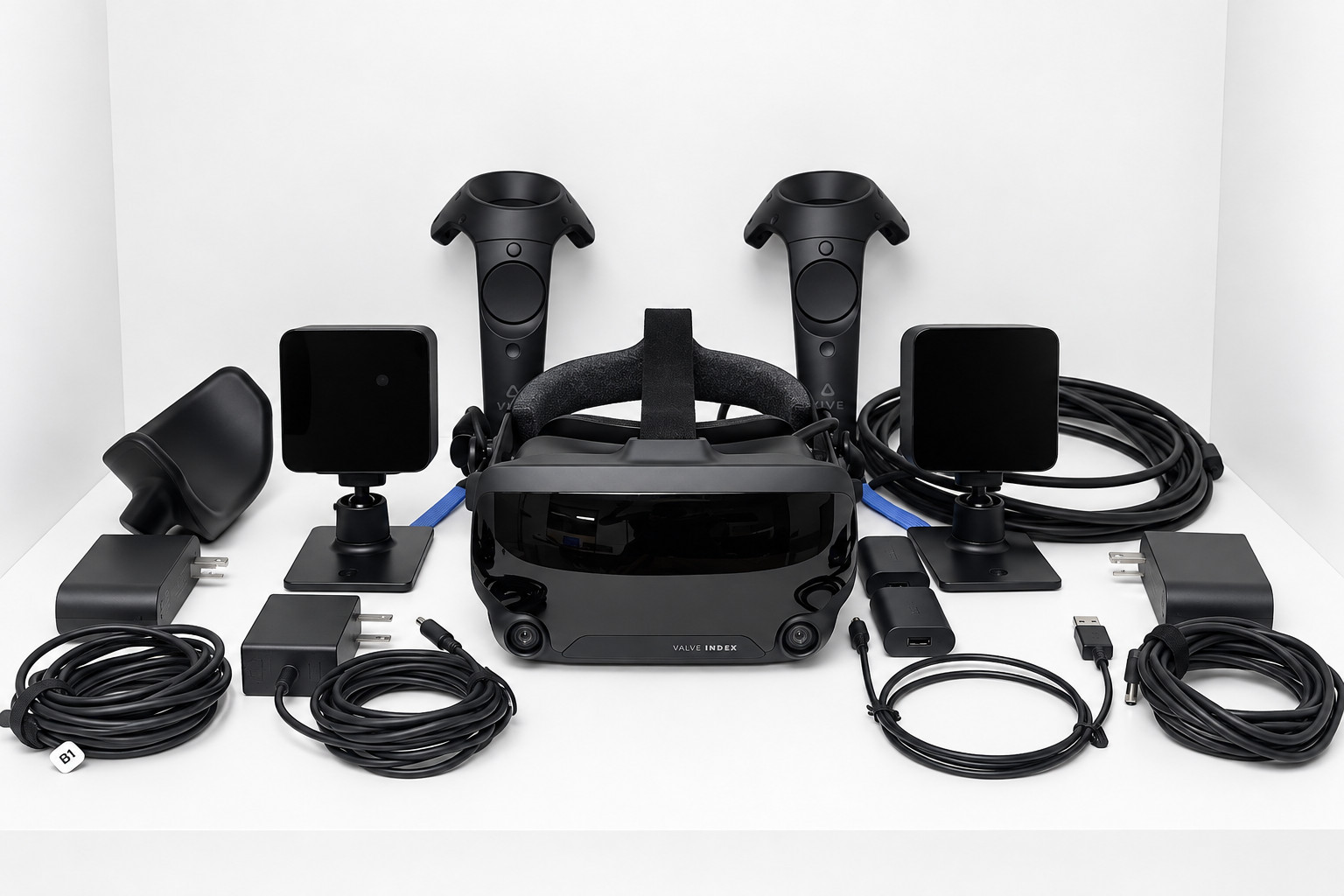 Valve Index PC VR Headset Full Kit w/ Vive Controllers, Base Stations, Extras