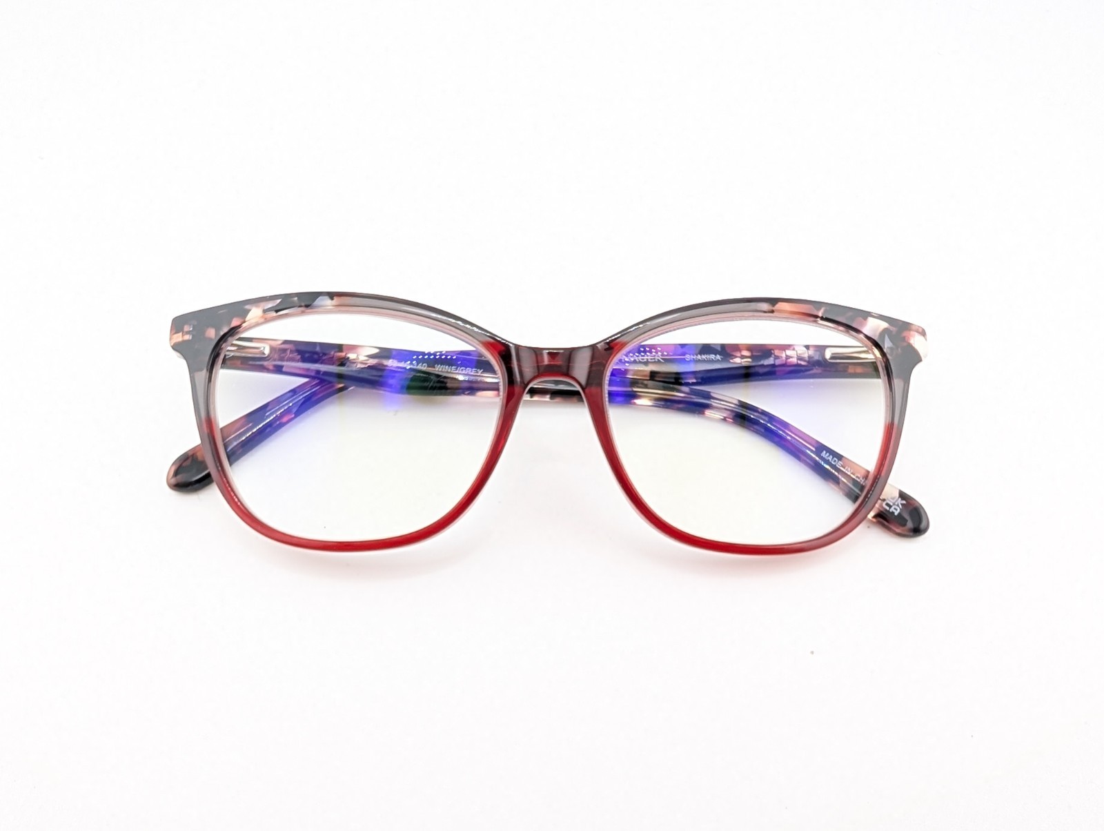 Wittnauer Eyeglasses Frames Only, SHAKIRA, 52-16-140, Wine Red/Grey