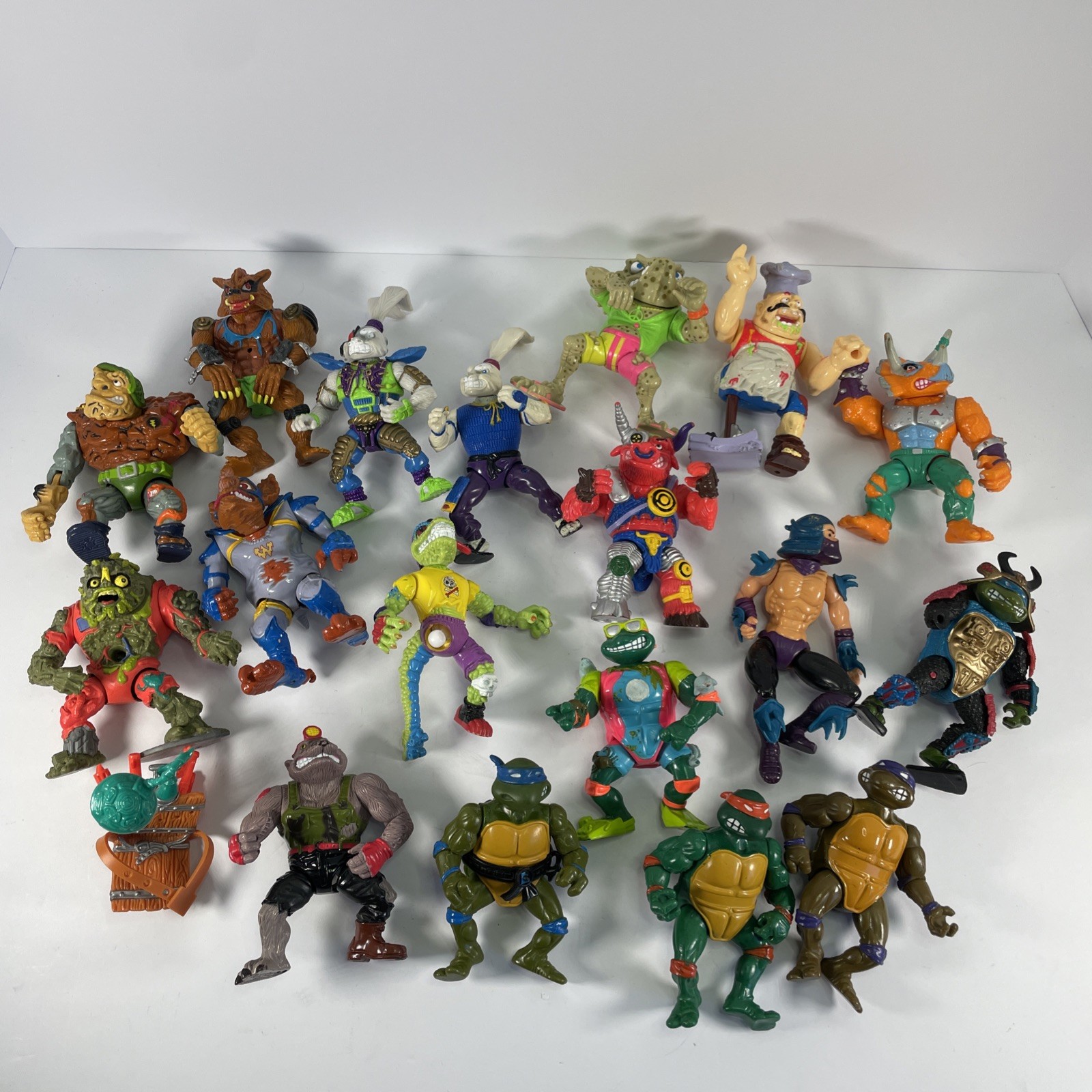 Lot of 18 Vintage Playmates TMNT Teenage Mutant Ninja Turtles Figures 88-92 READ