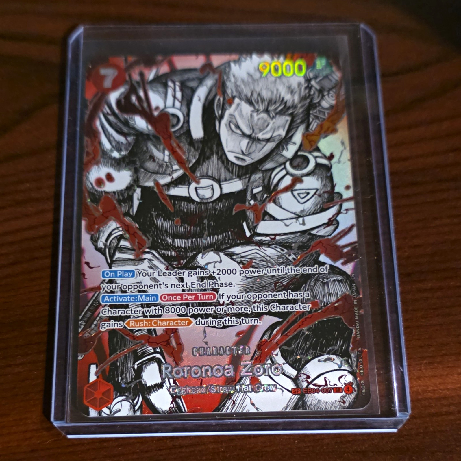 Bandai One Piece Card Game Roronoa Zoro EB04-007 SP Alt Art Foil 9000