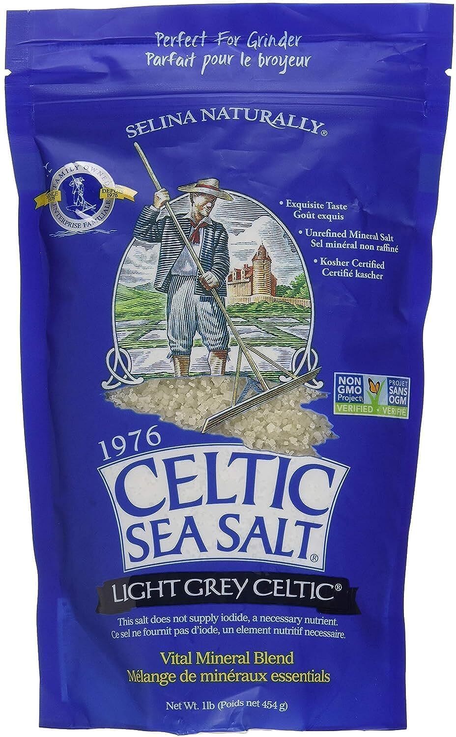 Celtic Sea Salt  Selina Naturally Light Grey Celtic Sea Salt Resealable Bag  1 L