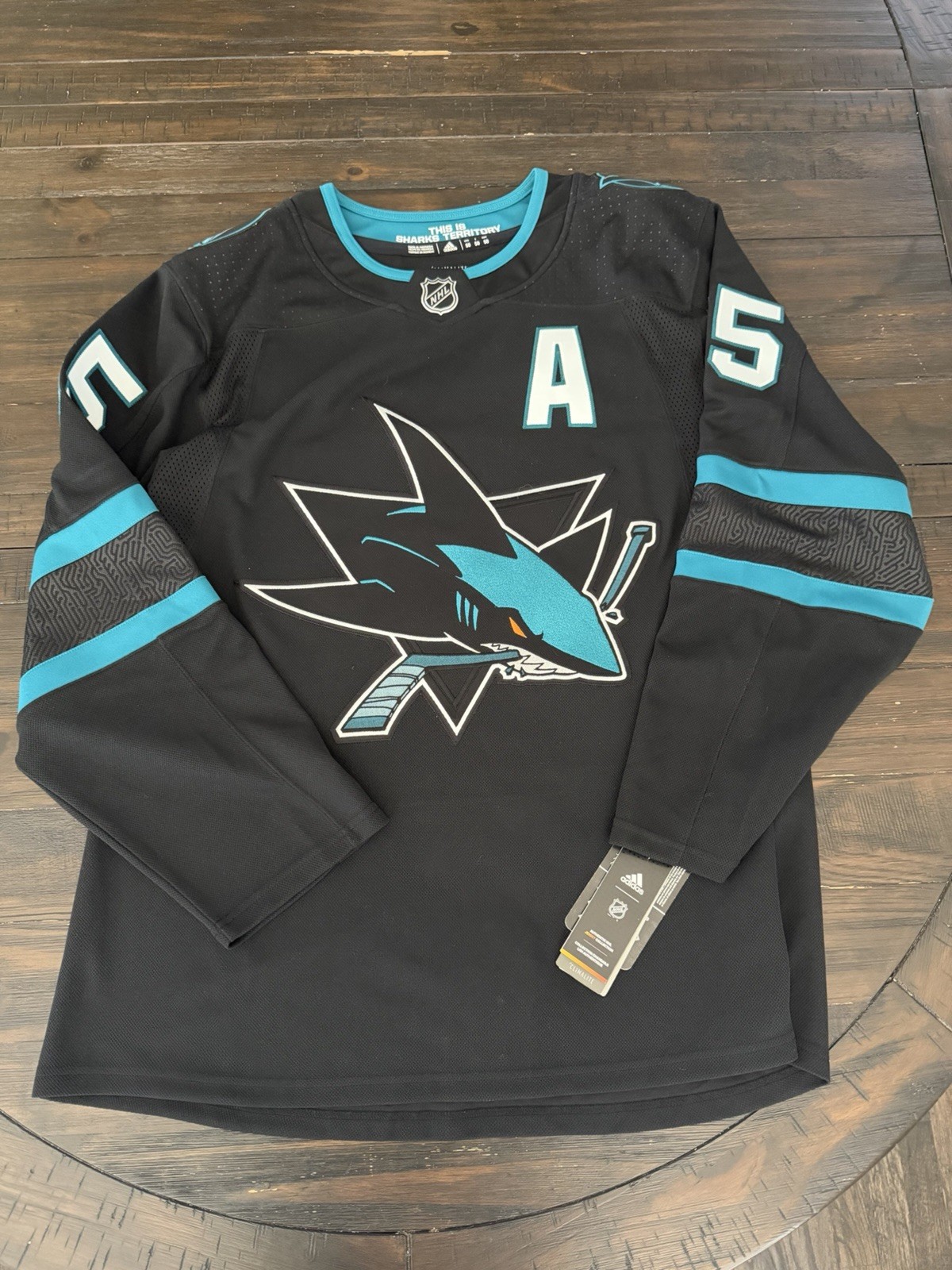 Erik Karlsson San Jose Sharks Adidas Climalite Alternate Authentic Jersey, Sz 50 Erik Karlsson San Jose Sharks Adidas Climalite Alternate Authentic Jersey, Sz 50