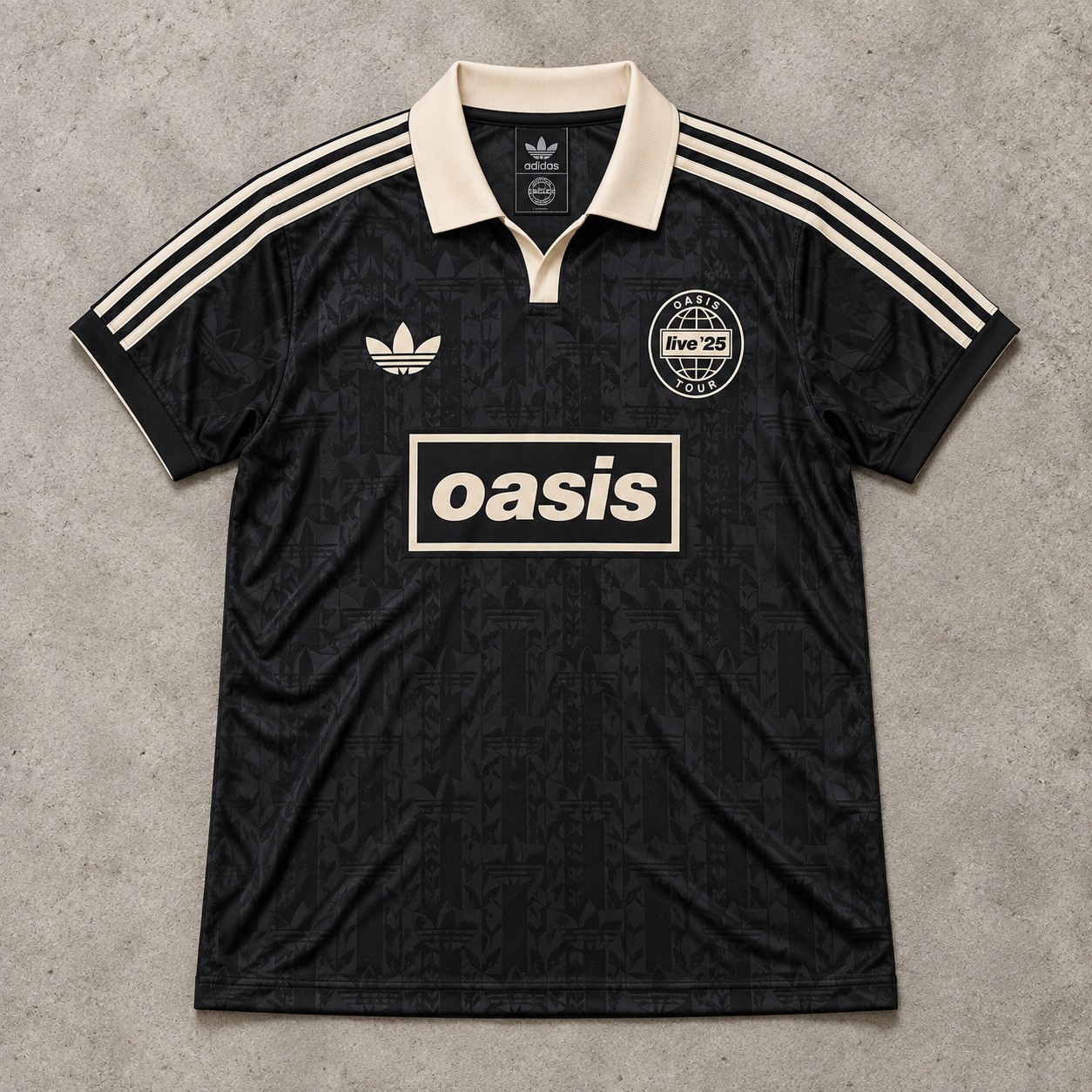 Adidas x Oasis Tour Jacquard Jersey Black Size XL Pre-Owned Adidas x Oasis Tour Jacquard Jersey Black Size XL Pre-Owned
