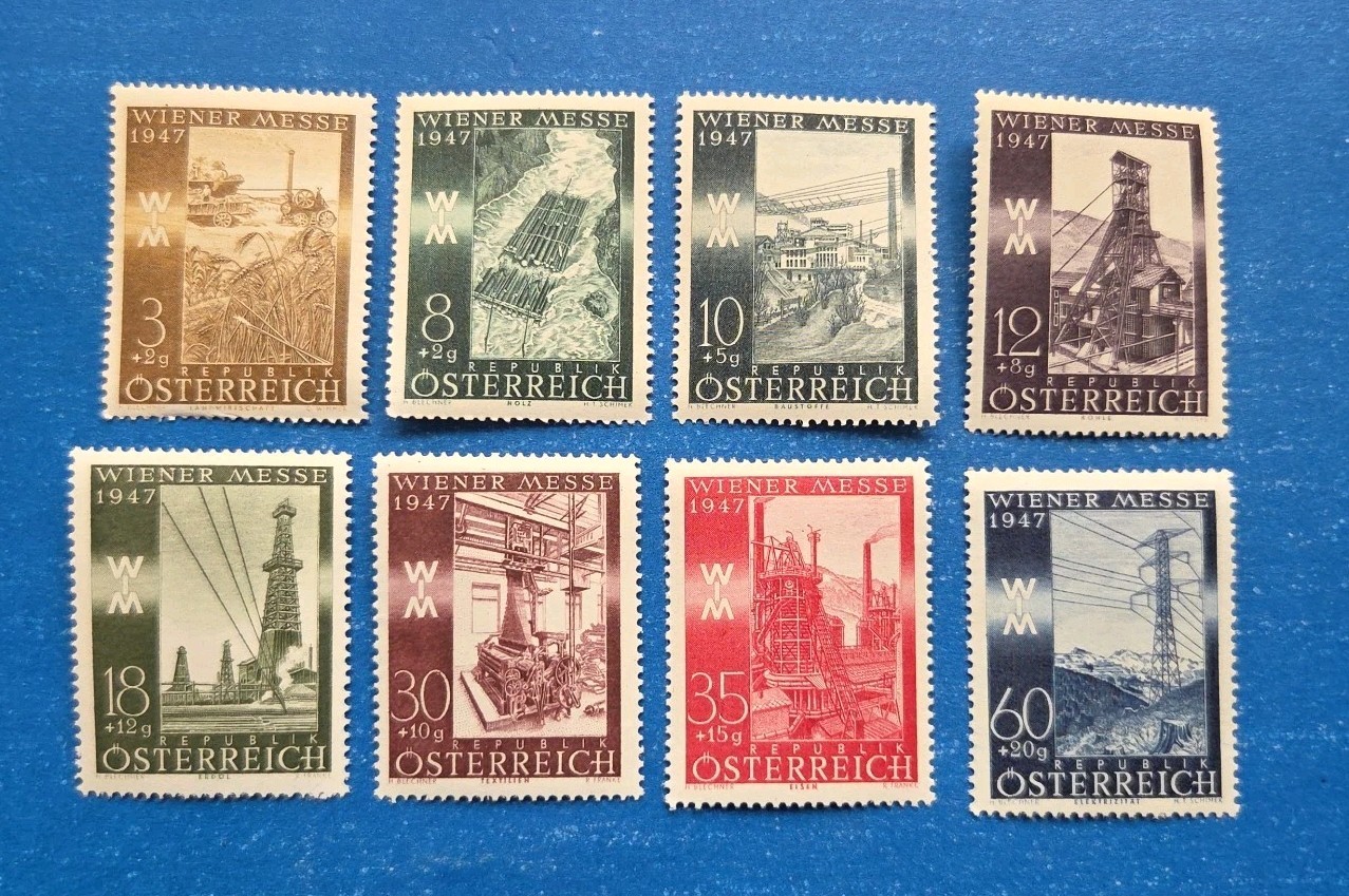 Austria Stamps, Scott B199-B206 Complete Set MNH