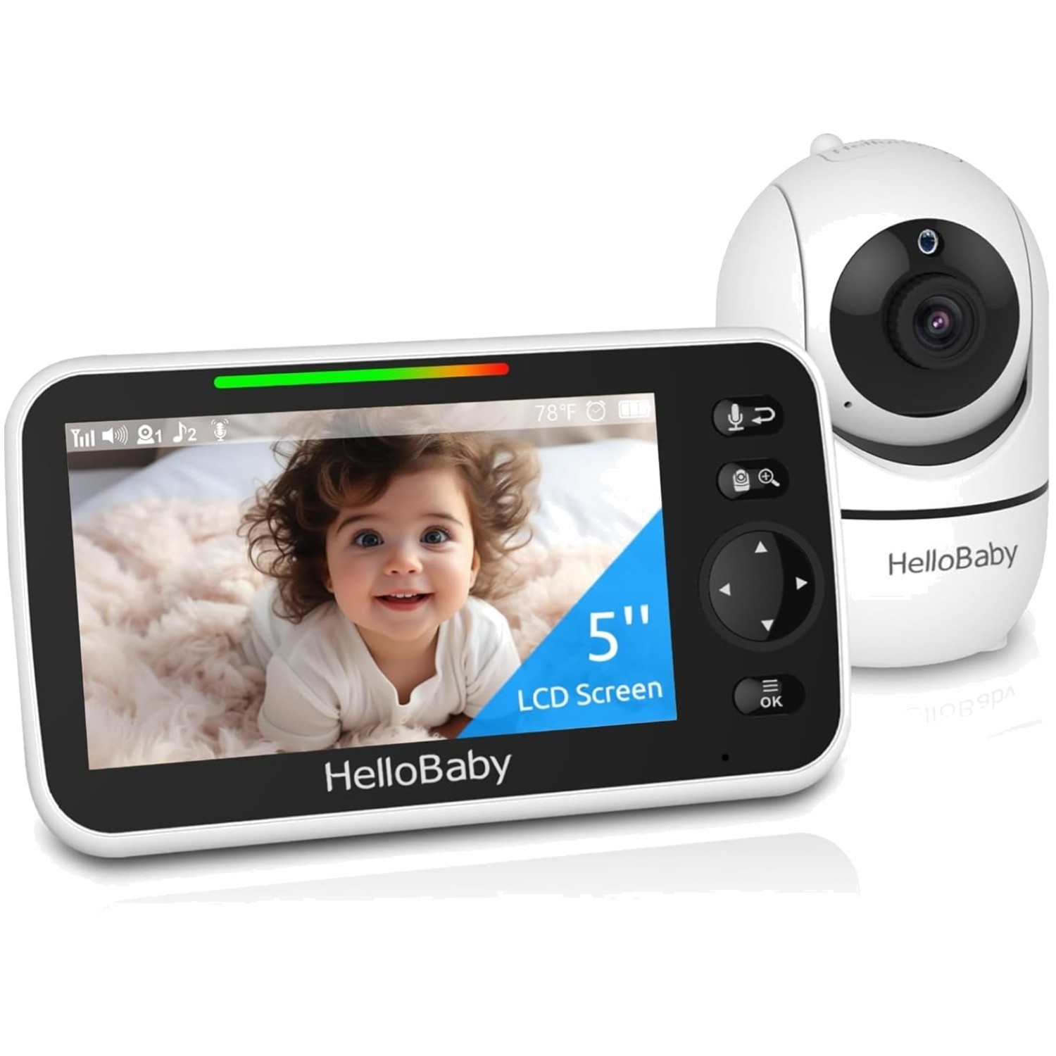 Pan-Tilt-Zoom Baby Monitor with 1000ft Range & 2-Way Audio - Ultimate Safety