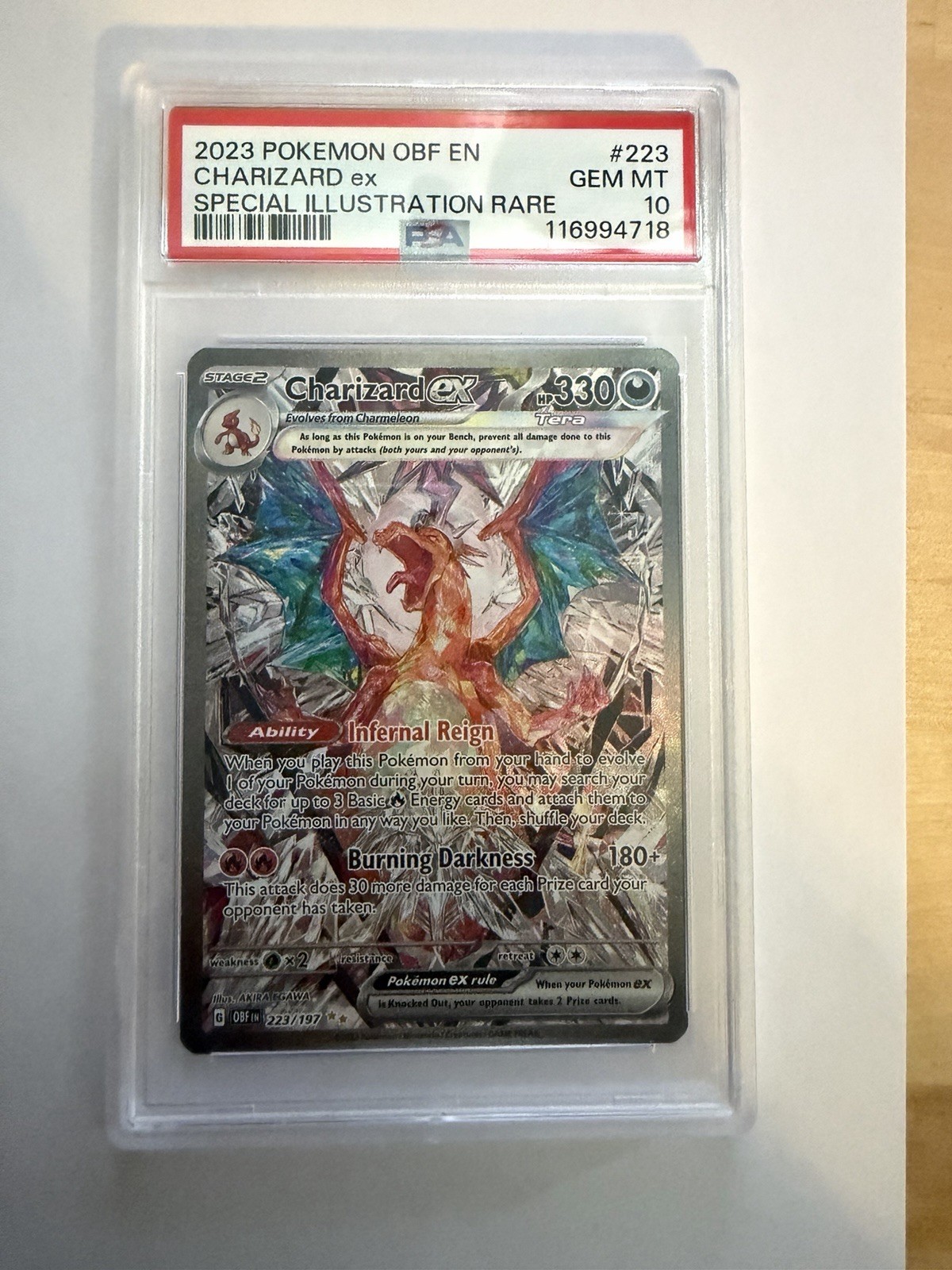 OBSIDIAN FLAMES SPECIAL ILLUSTRATION RARE #223 CHARIZARD EX PSA 10 OBSIDIAN FLAMES SPECIAL ILLUSTRATION RARE #223 CHARIZARD EX PSA 10