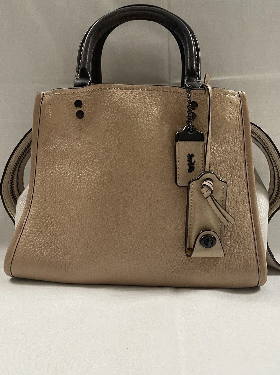 Coach 1941 Rogue 25 in Beechwood Color Block Pebbled Glovetanned Leather 54536