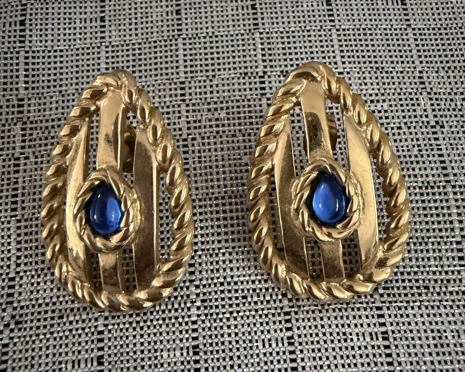 Vintage 1980’s Givenchy Glass Cabochon Earrings Gold Tone Vintage 1980’s Givenchy Glass Cabochon Earrings Gold Tone