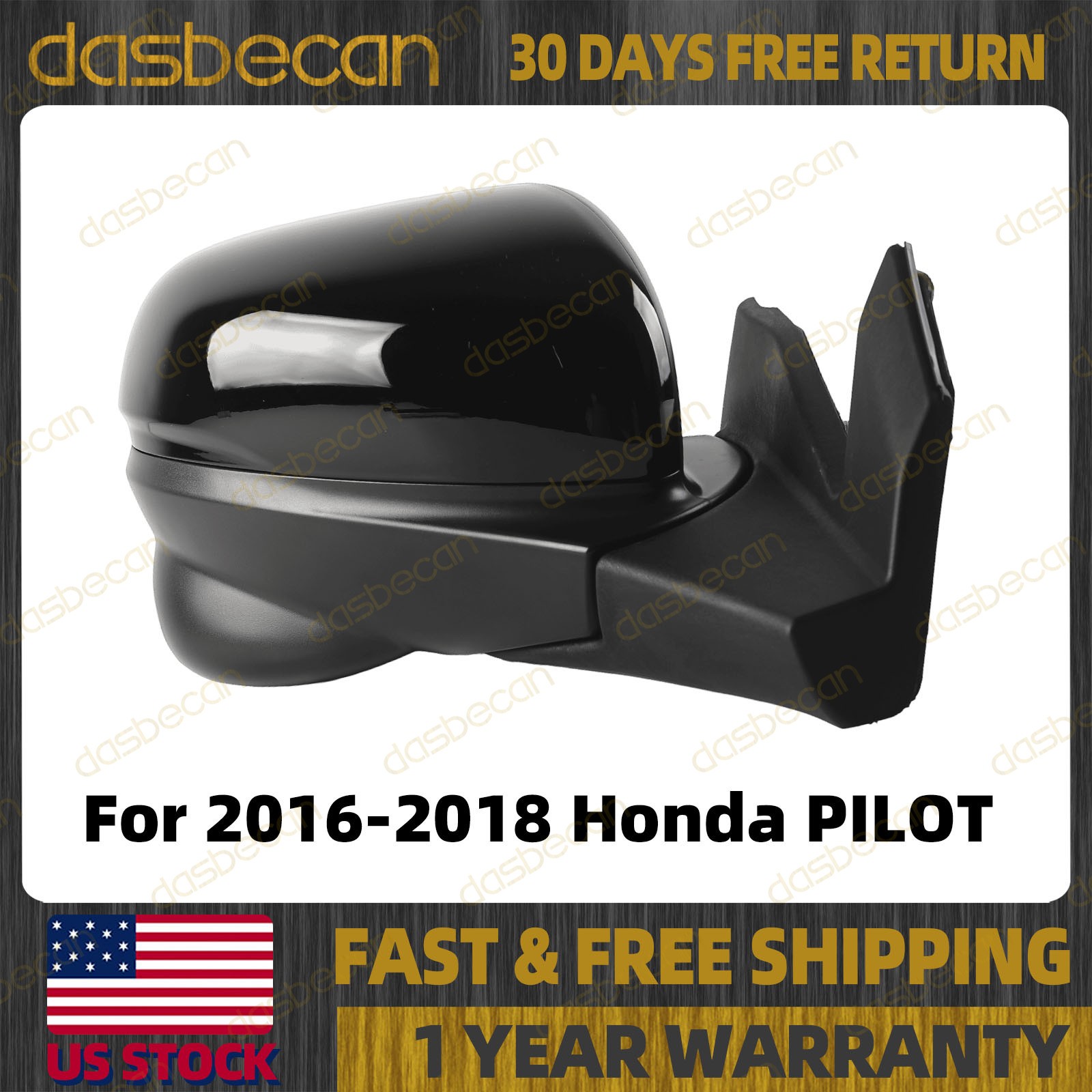 Side Mirror Right Passenger Side Hand For Honda Pilot 2016-2018 Camera 11 PIN