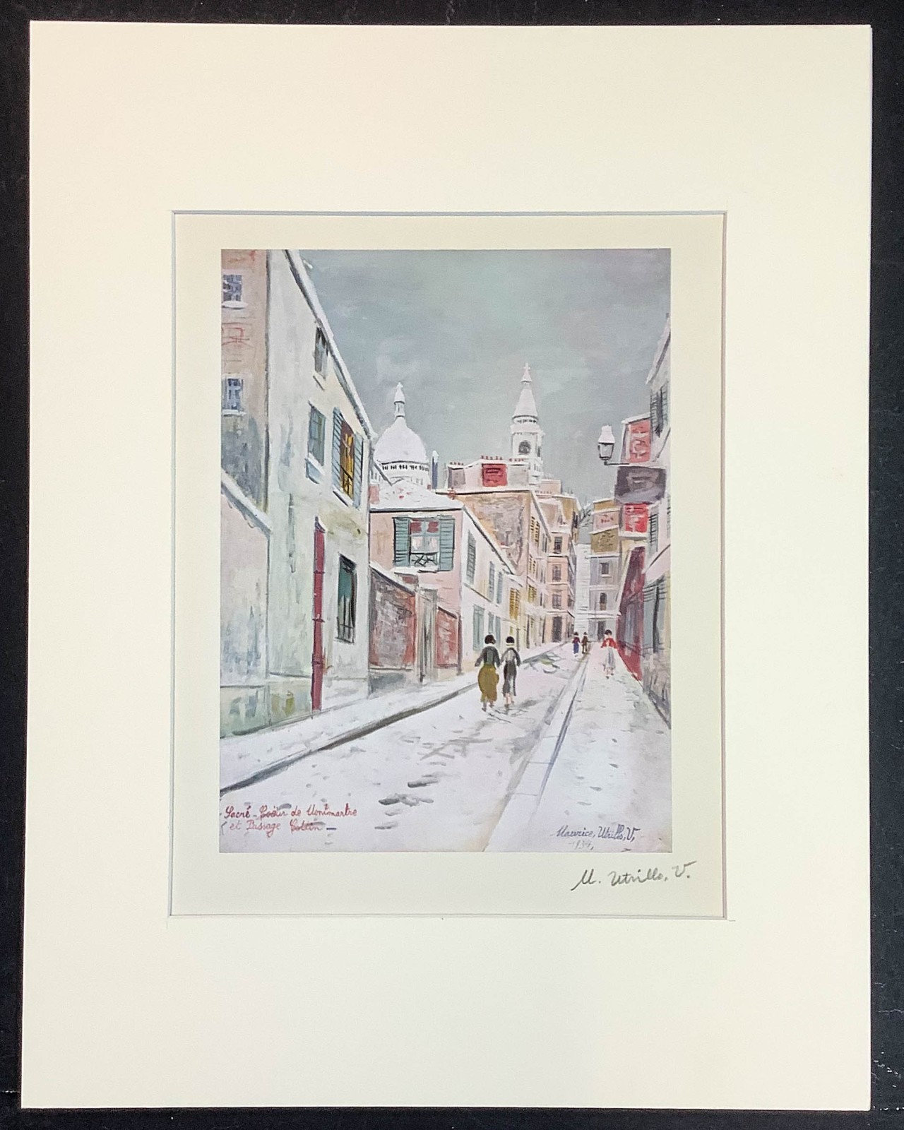 Maurice Utrillo - Hand Signed, 14x18 matted artwork, FRAME READY - w/Certificate