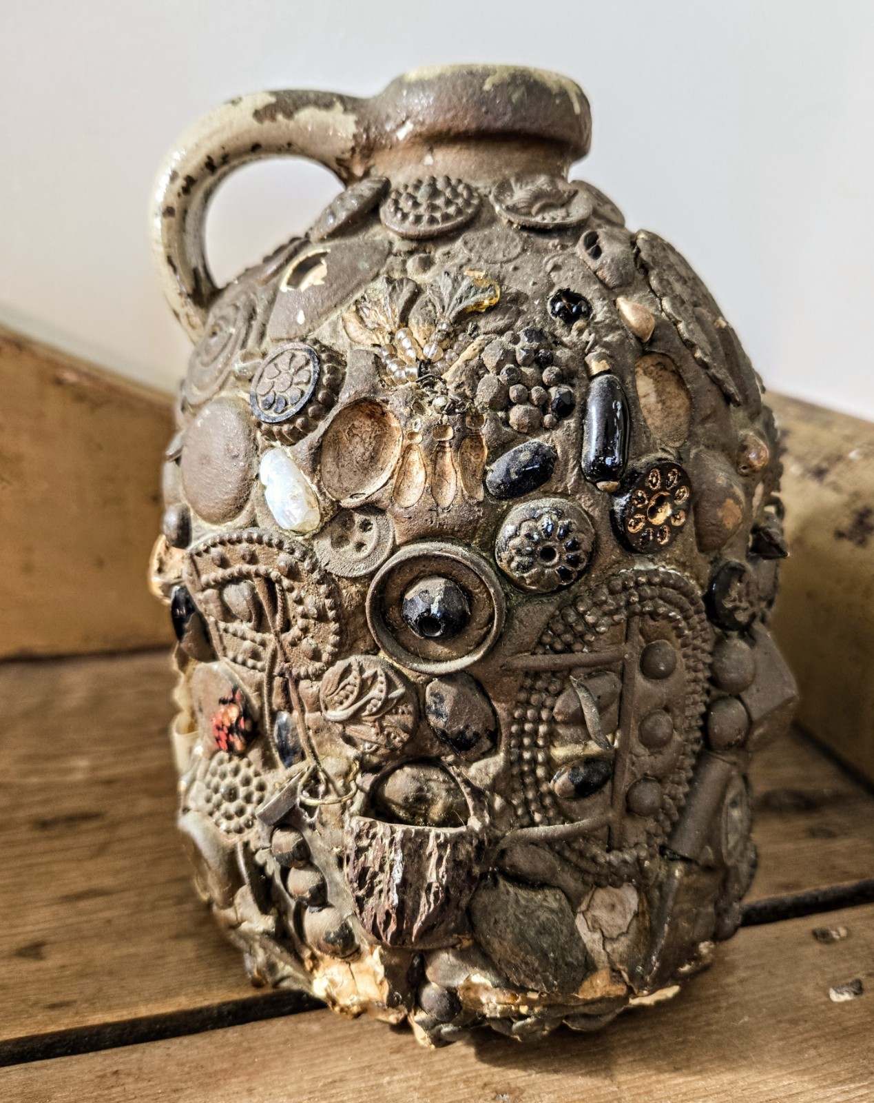 Antique Memory Jug Stoneware 7\