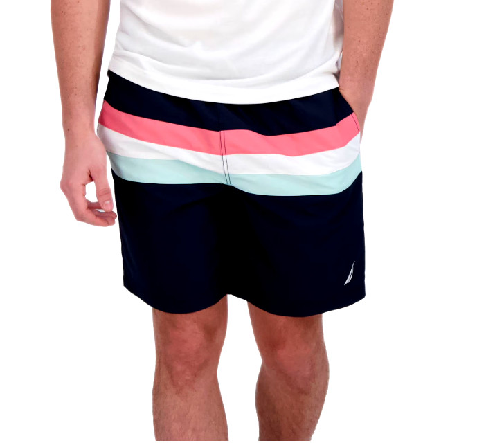 New $59.95 NAUTICA Men\'s Logo Boxer Stylish Swim Trunk - Classic Fit - Size: XXL