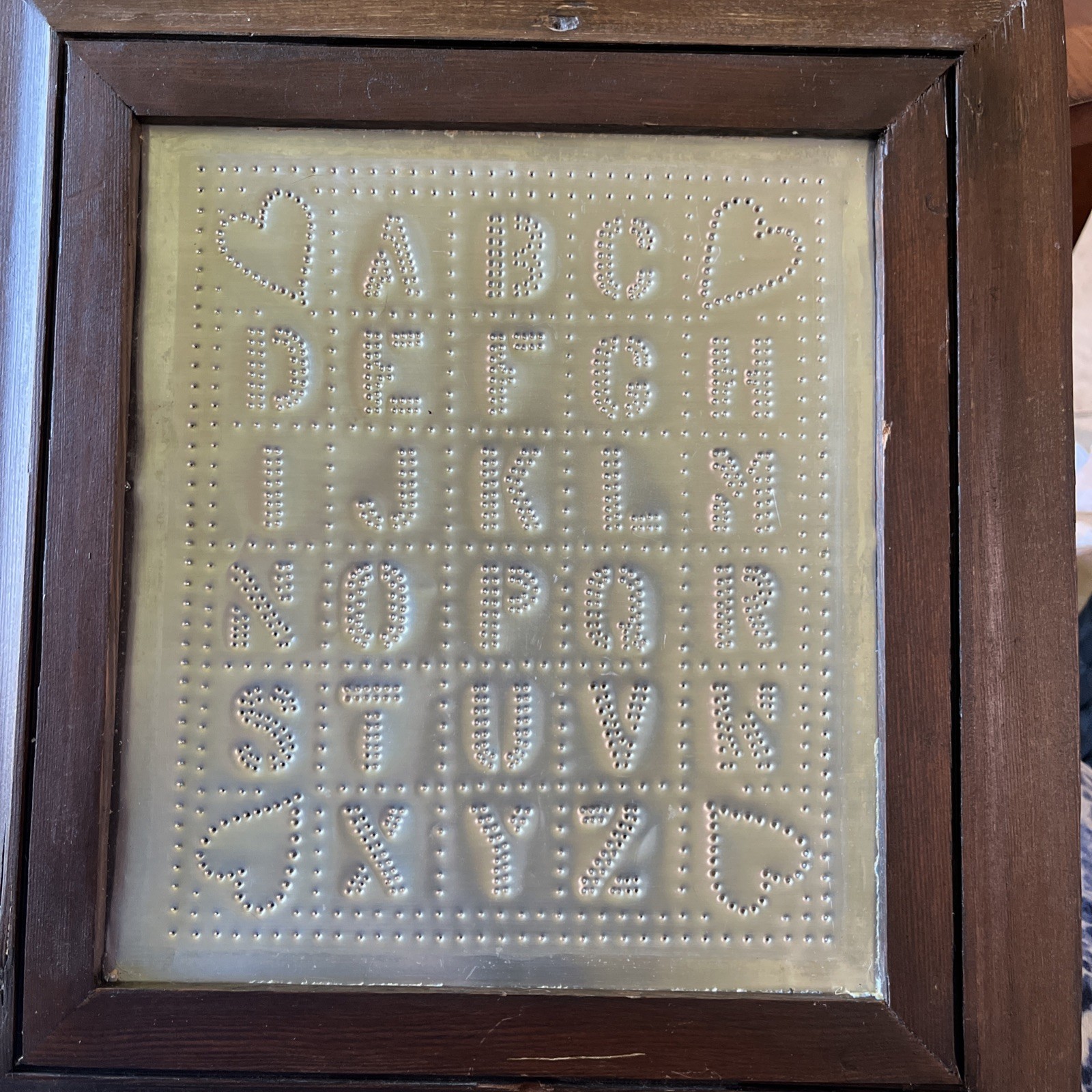 1980s Vintage Tin Punched ABC’s Alphabet ABC Picture